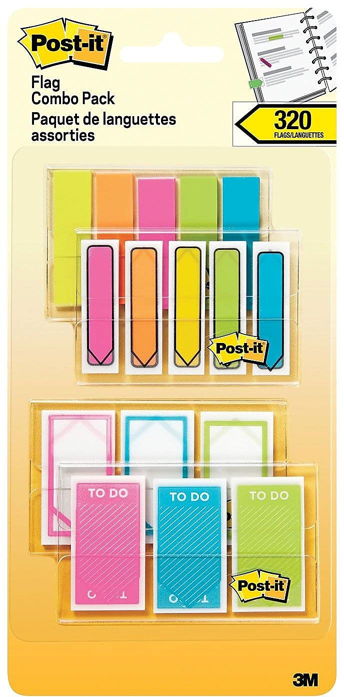 Post-it Prioritization Flags, Flags Make it Simple to Mark or Highlight Important Information, 320 total flags, 200 .47 Wide Red, Yellow and Green plus 120 .94" Wide Red, Yellow and Green (683-XLB)