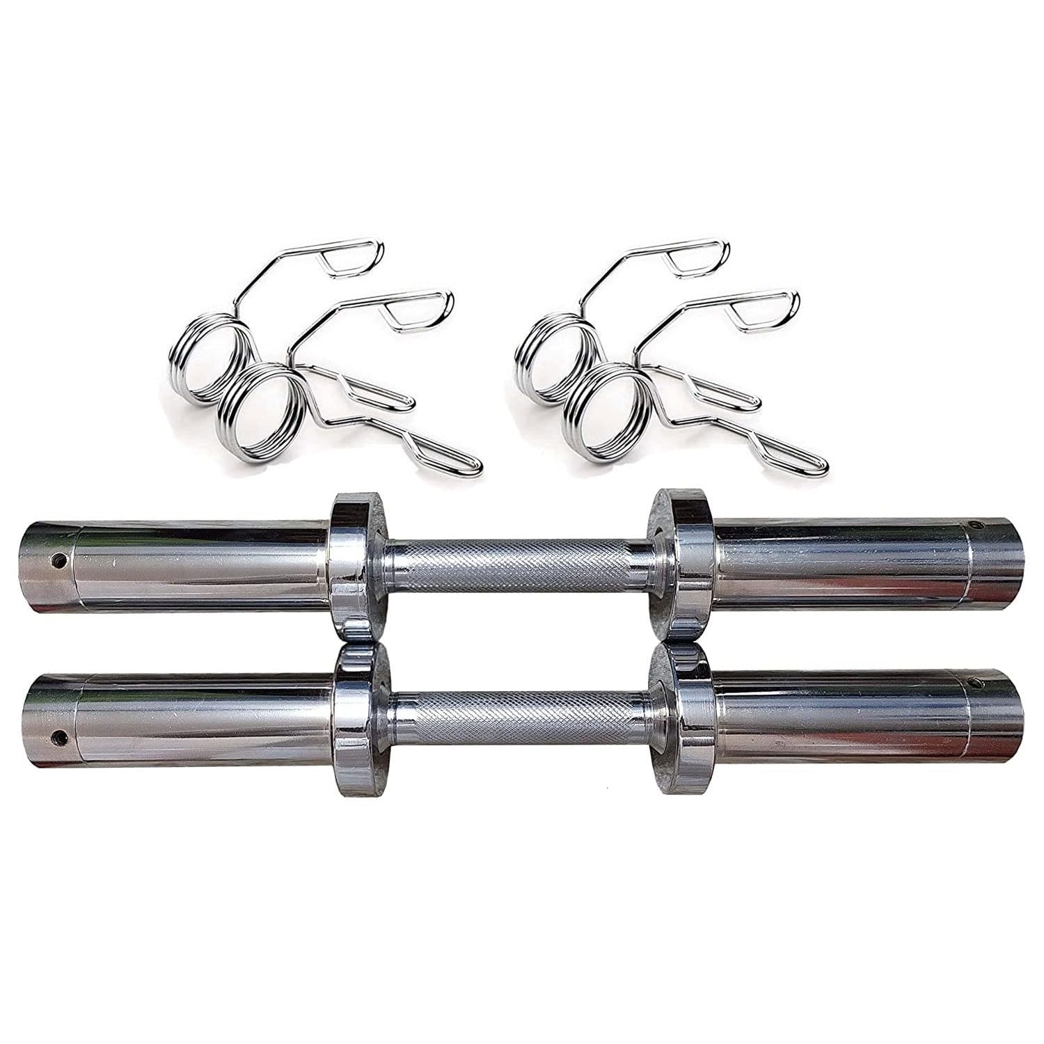 Olympic Dumbbell Rod Set 50mm Adjustable Weight Rods with 4 Spring Locks | Chrome Finish Heavy Duty Barbell Handles for Gym Workout & Strength Training (Set of 2)-image-29