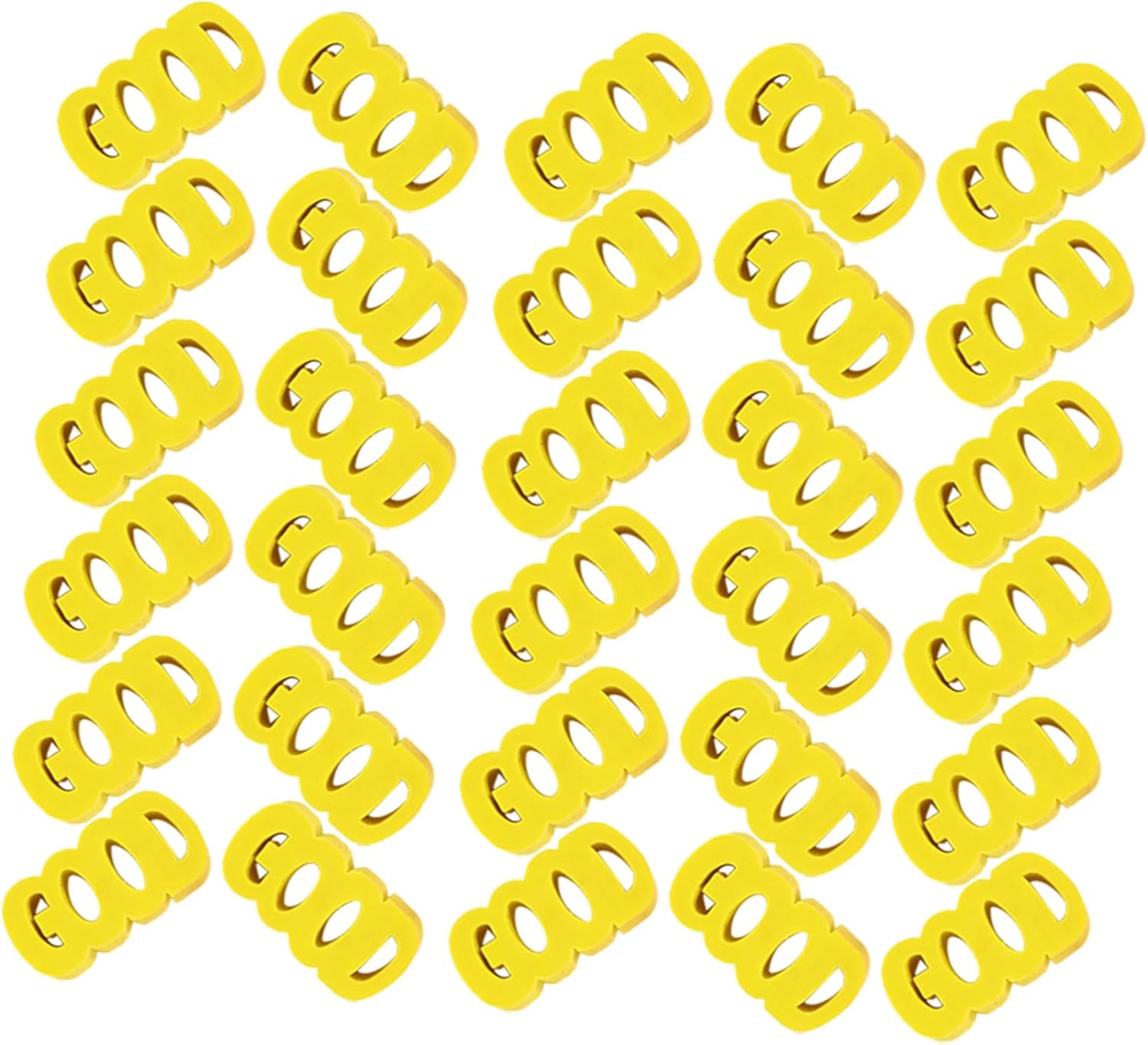 VALICLUD 30 Pcs Inspirational Positive Pencil Erasers, Yellow Classroom Supplies, Desk Accessory Erasers for Students, Test Day and Back to School Use