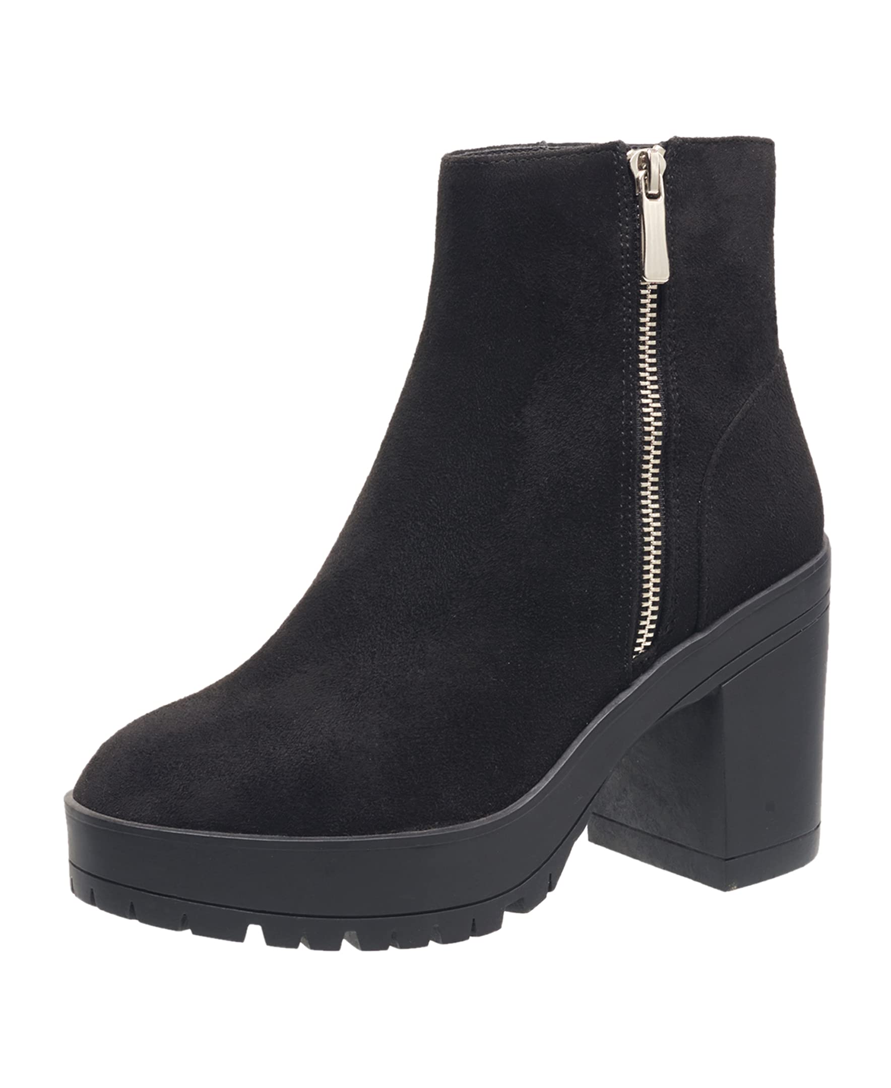 French Connection Jasmine Lug Sole Side Zip Booties