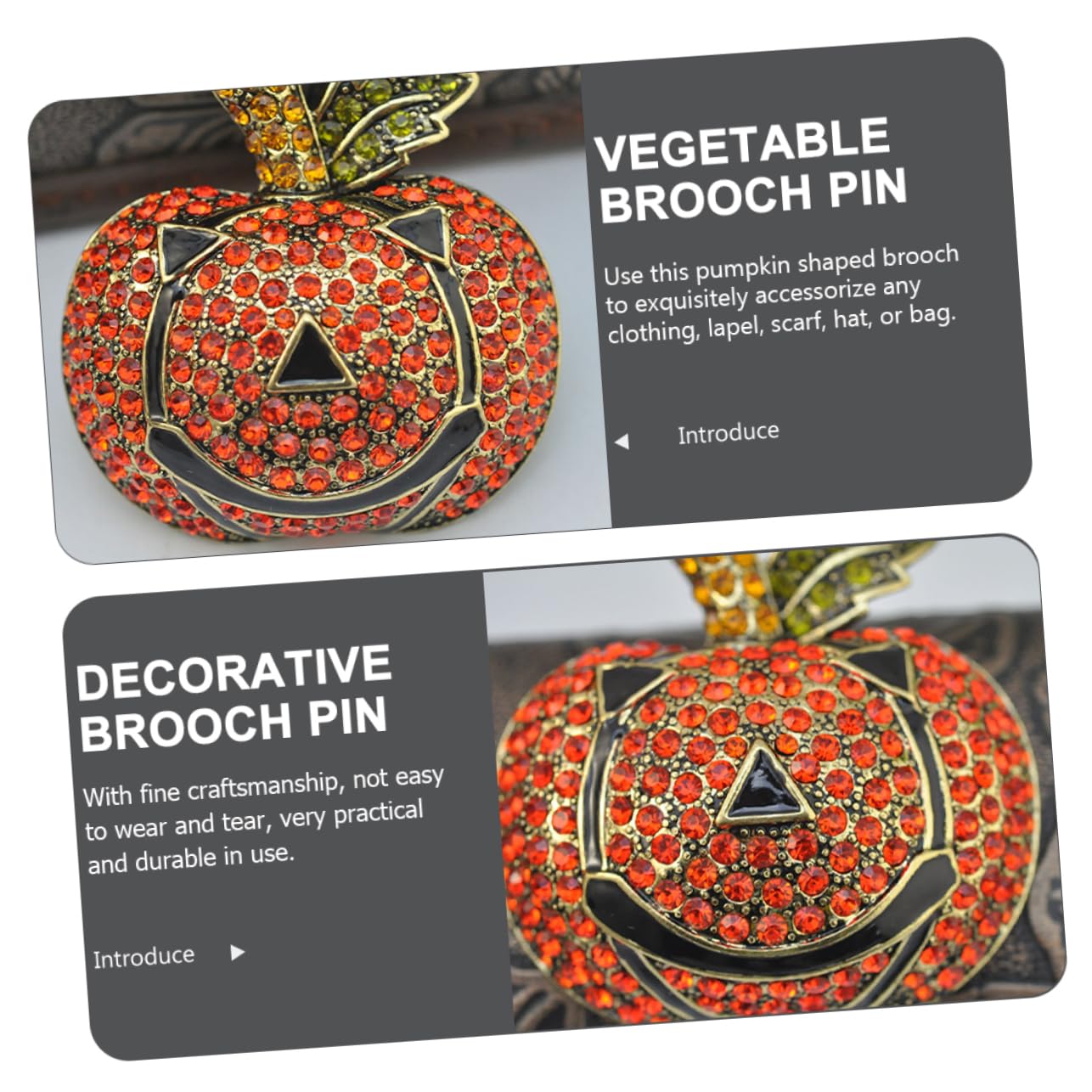 Broche Vegetal Esmalte Para Víspera De Todos Sombrero De Calabaza De Halloween Chico Señoras Disfraz De Broches Declaración Artificial Orange Aleación