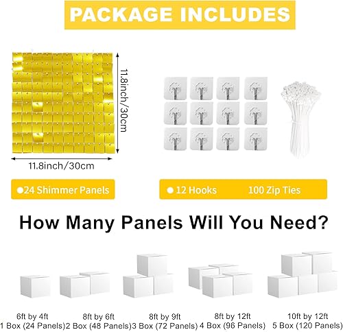Miniatura 2 de Telón de fondo de pared brillante, 24 unidades, paneles de lentejuelas doradas, cuadrados brillantes, decoración de fondo de fotos para cumpleaños,