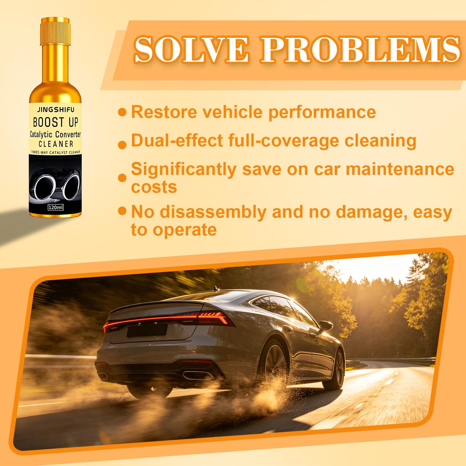 Detergente Catalizzatore 4x120ml - Additivo Benzina per Pulizia Scarico, Riduce Emissioni e Rigenera Dpf - per Auto e Furgoni