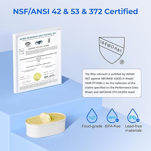 Miniatura 2 de Waterdrop - Filtros de repuesto certificados NSF 53 & 42 y 372, para todas las jarras y dispensadores de Waterdrop que reducen PFAS, PFOAPFOS,