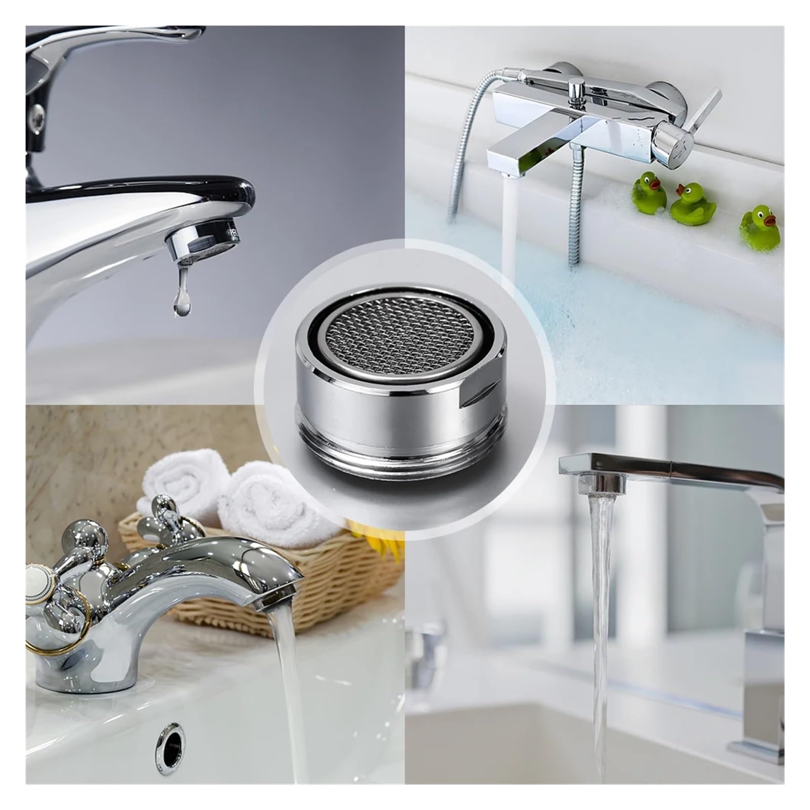 XYNSNDB 1-3 aireadores de Grifo de Repuesto para Ahorro de Agua, Boquilla de Filtro para Lavabo de Cocina, antisalpicaduras, Conector de Grifo de baño, burbujeador, fácil instalación (3 aireadores)