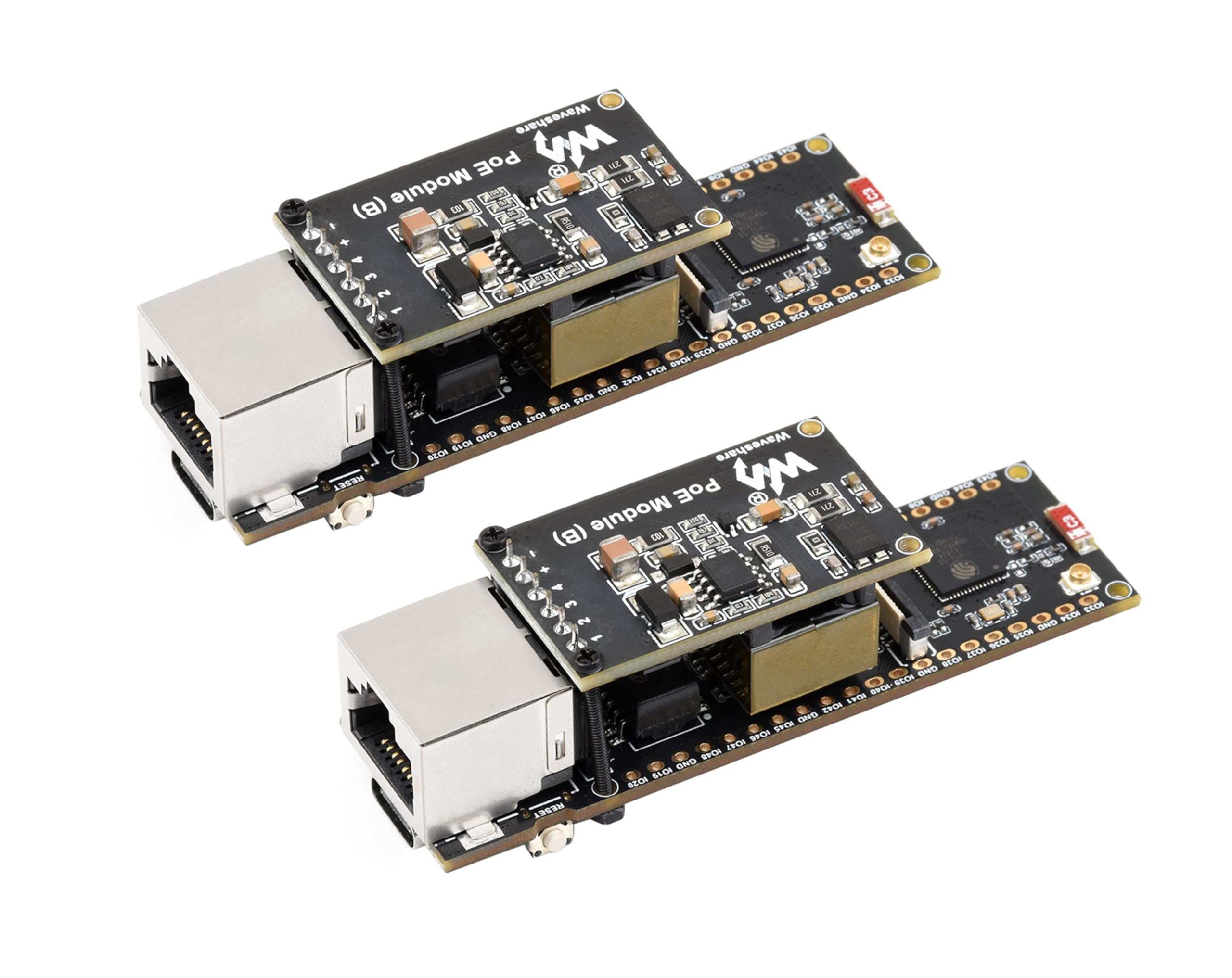 2 x płyta rozwojowa Ethernet PoE ESP32-S3, port RJ45 ETH 10/100 Mb/s, dwurdzeniowy procesor 240 MHz, zintegrowany port typu C i gniazdo kart TF, obsługa komunikacji WiFi
