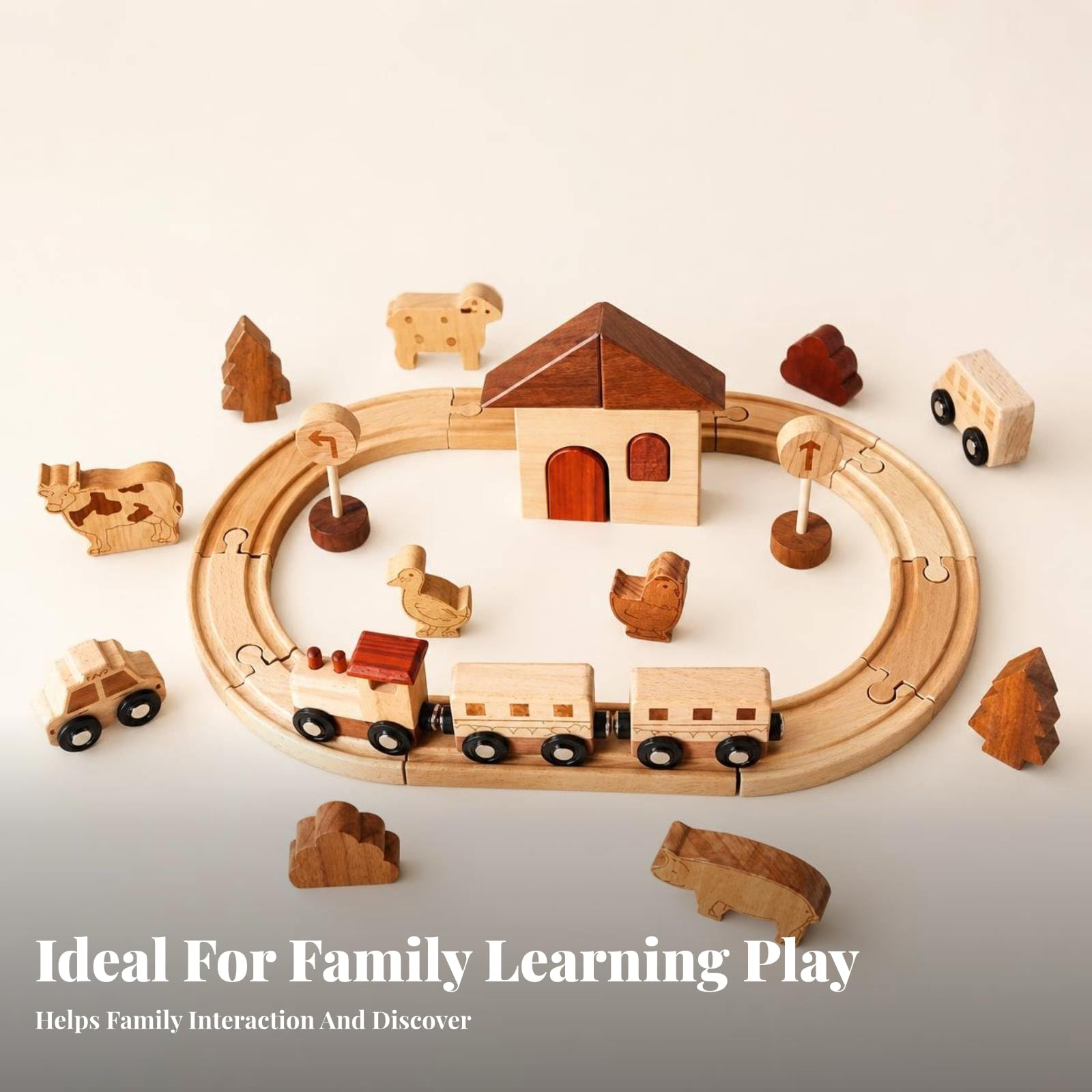 Trenino Giocattolo Legno Ferroviario Legno Coordinatione Occhio-Mano Accessori Scenici per Bambini