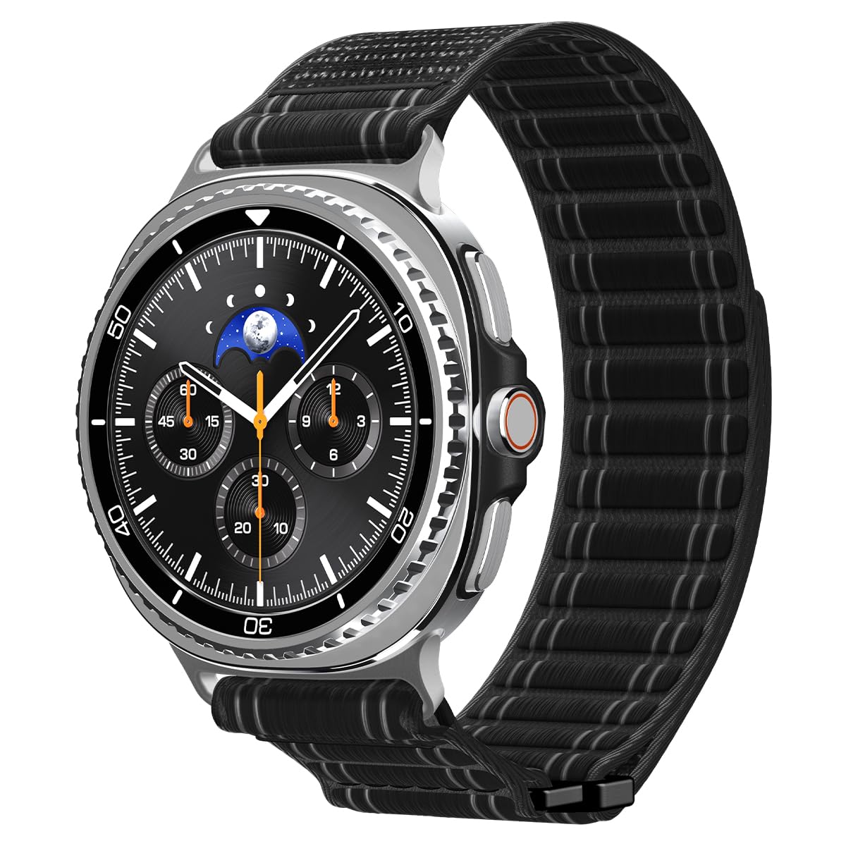 Spigen Cinturino Basico in Tessuto con Chiusura a Strappo Compatibile con Samsung Galaxy Watch 8 44mm/​40mm, Galaxy Watch 8 Classic 46mm (2025) - Nero