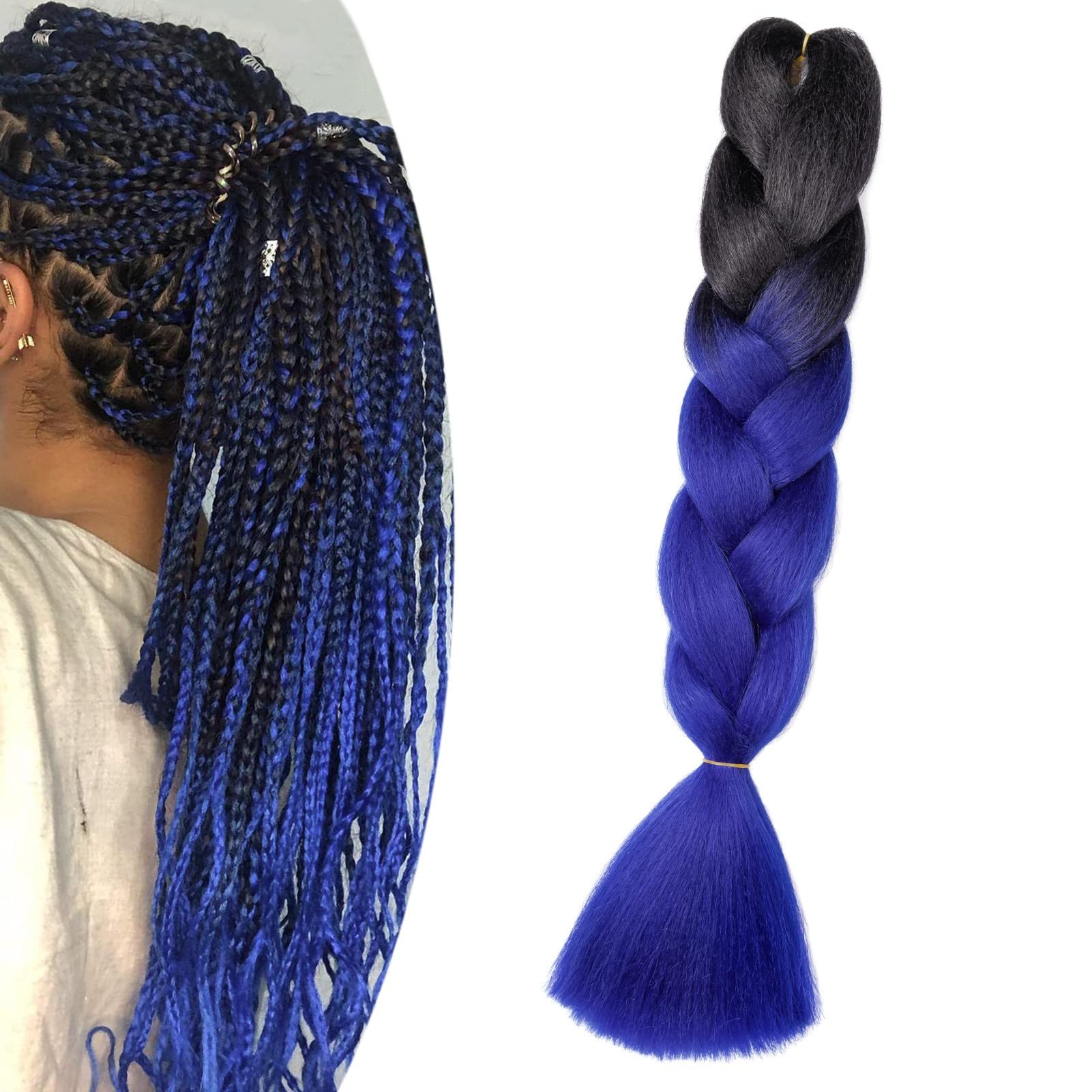 60cm Extensiones de Pelo Trenzas Africanas Castaño Oscuro Extensiones para Trenzas Africanas 1 pcs 100g Kanekalon Pelo para Trenzas Africanas Sintetico Extensiones de Trenzado Cabello Braiding — view 121