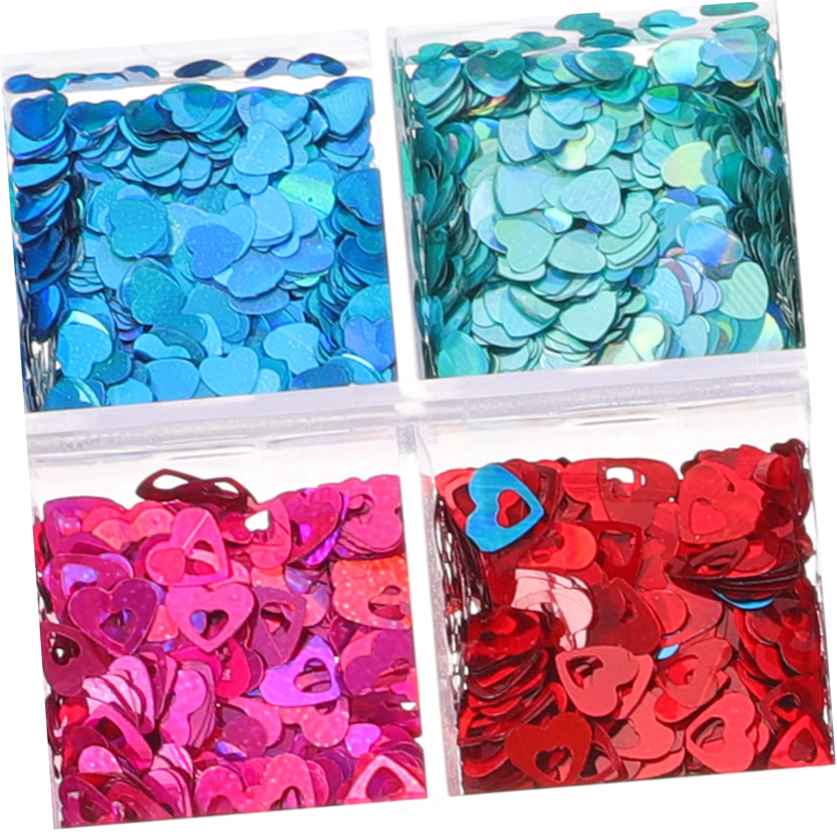 Beaupretty Lot De 4 Paillettes Pour En Forme De Cœur Accessoires De Manucure Breloques Pour Paillettes Décoratives Paillettes De Maquillage Polyvalentes 2 Boîtes X 4