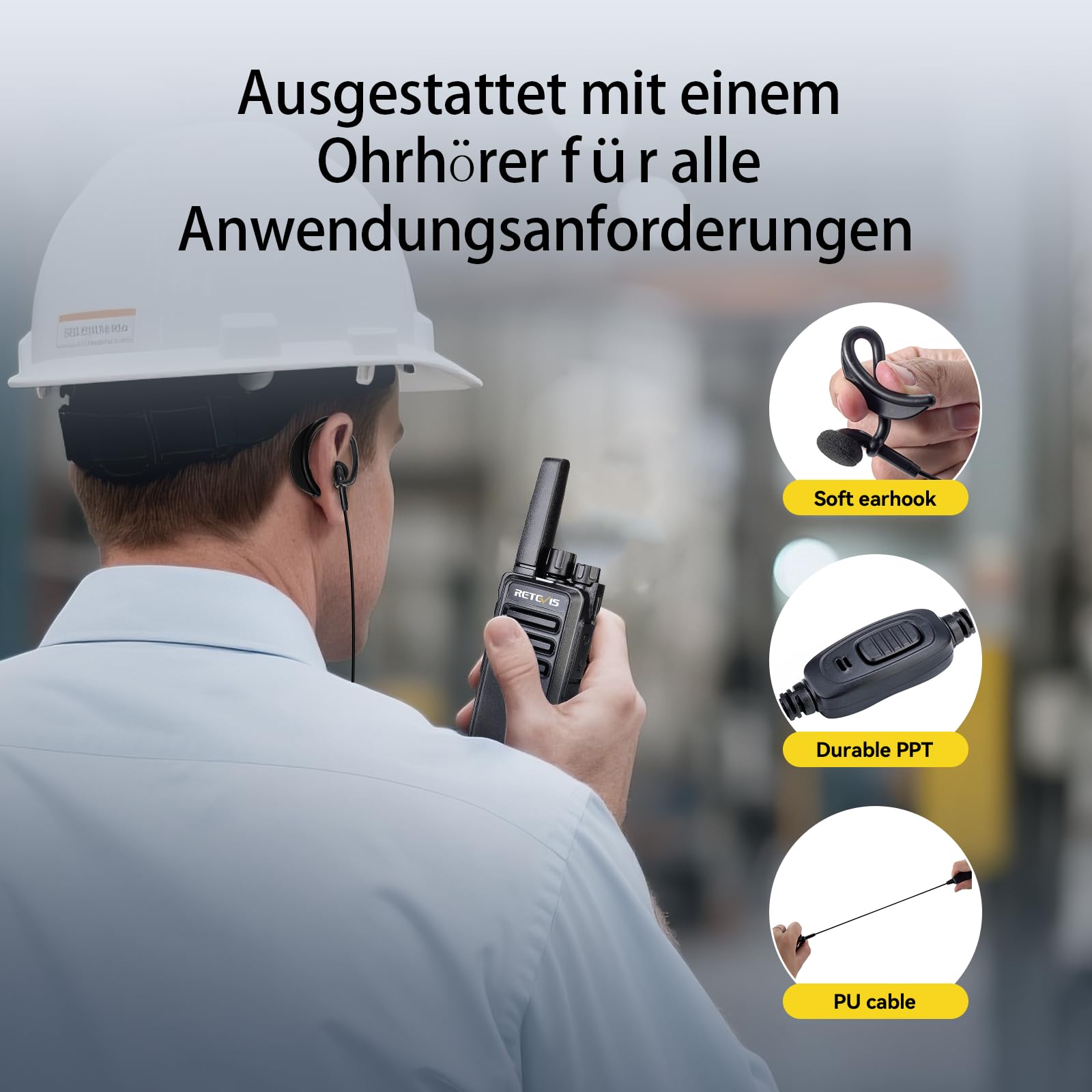 Retevis RT668 Funkgerät, Walkie Talkie Professionell Robustes, Funkgeräte Set Headset, 6 Wege Ladegerät, PMR446, VOX Handfunkgeräte mit Großer Reichweite für Hersteller,Lagerhaus(6 Stück, Schwarz)