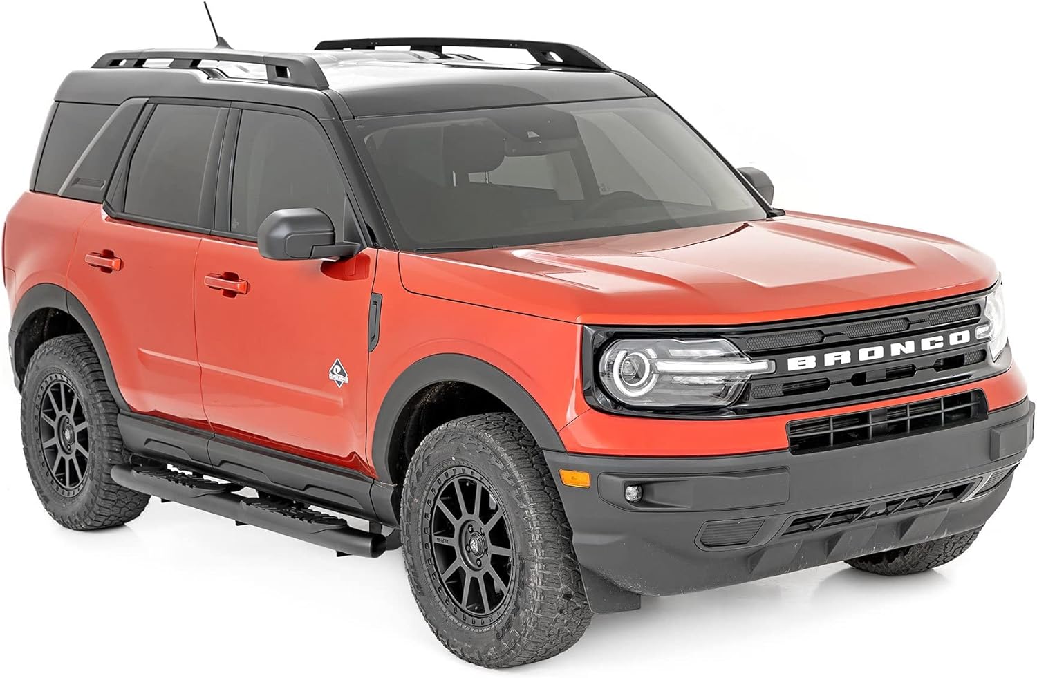 Rough Country Oval Nerf Steps for Ford Bronco Sport (2021-2025) - OEM Style Rails with Built-in Side Steps