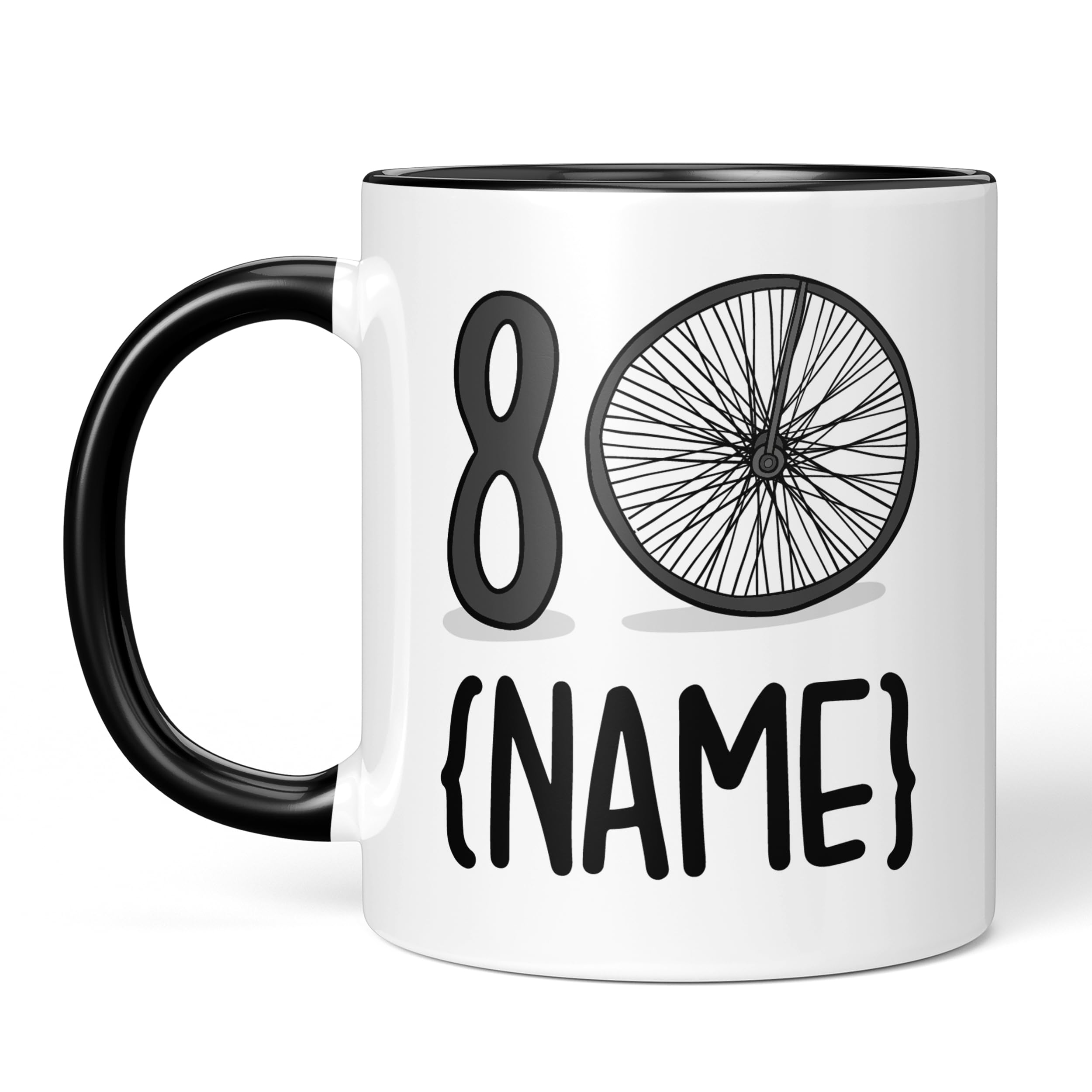 TeePee Creations Bike Milestone Mug (80th), Funny Cycling Mug, Gift for Grandma, Present for Grandad, for Friend, Funny Birthday Gift, Cyclist Mug