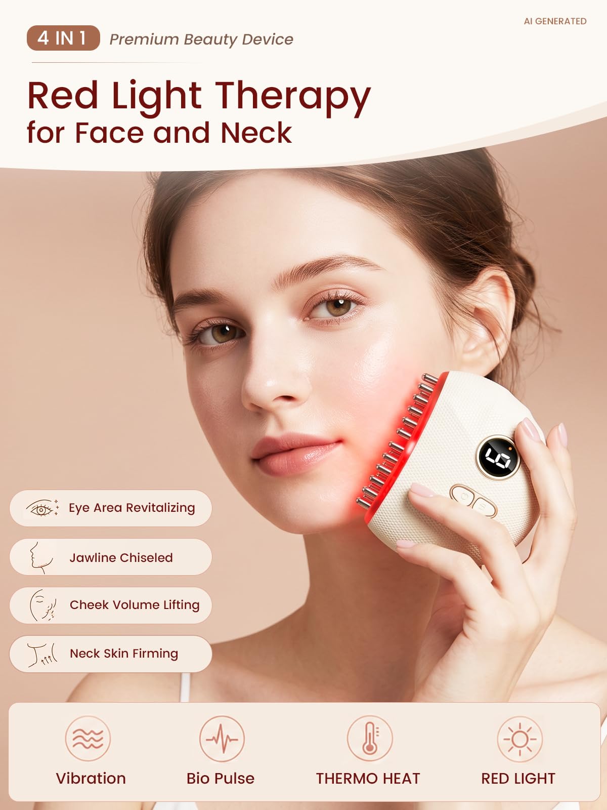 Electric Gua Sha Tool for Face & Neck with Heat, Vibration & LED