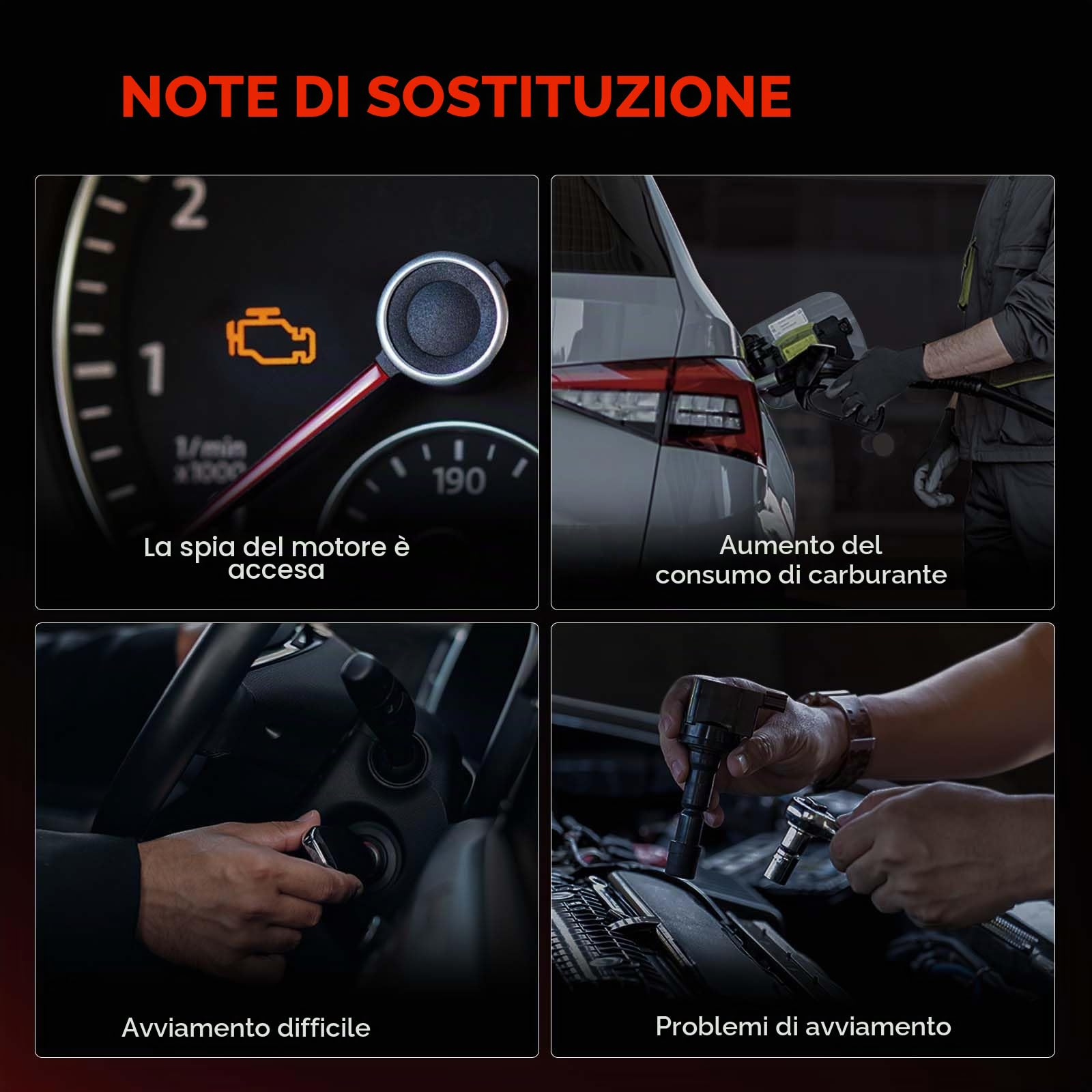 Frankberg bobine di accensione + 4 candele a 3 Poli 55229959 | Compatibile con: Giulietta 940, Mito 955, Giulietta box/hatchback 940, Renegade Van B1 BU, Bravo II 198, Delta III 844