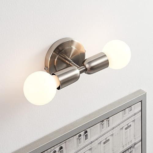 Miniatura 3 de BRIGHTTIA Luna Duo - Aplique de pared de 2 luces, accesorio moderno de mediados de siglo para pared y techo, lámpara Edison minimalista para pasillo