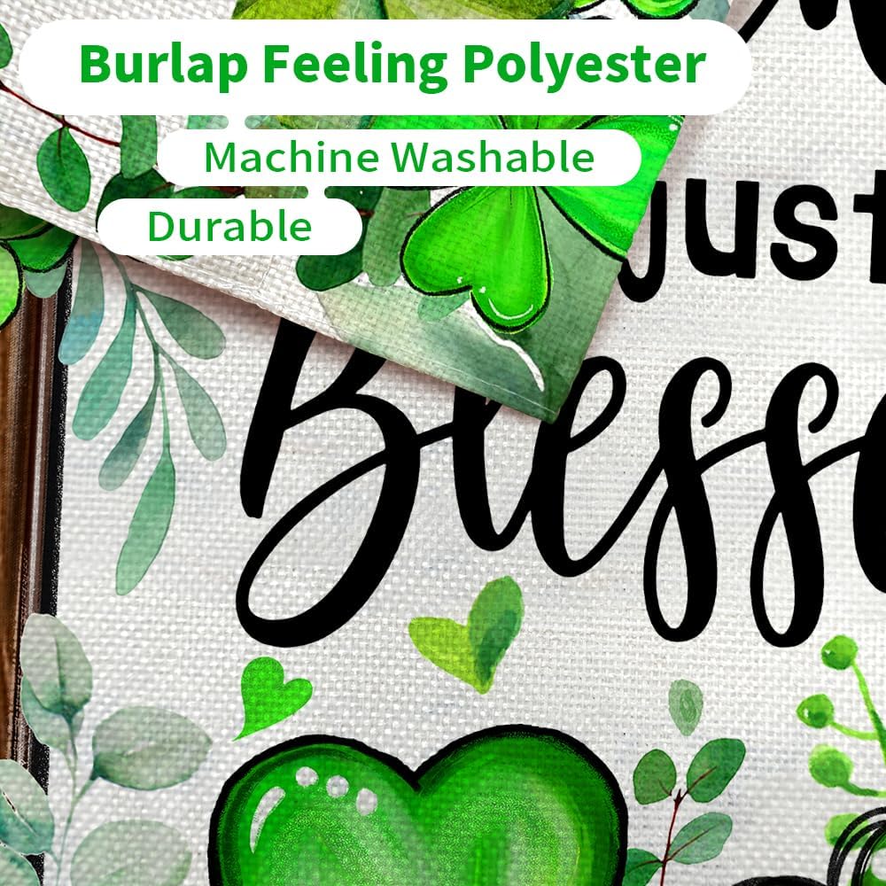 CROWNED BEAUTY St Patricks Day Garden Flag Shamrocks Clover Cross Blessed 12x18 Inch Double Sided Green Holiday Decoration for Outdoor Lawn Yard CF1931-12 - Image 7