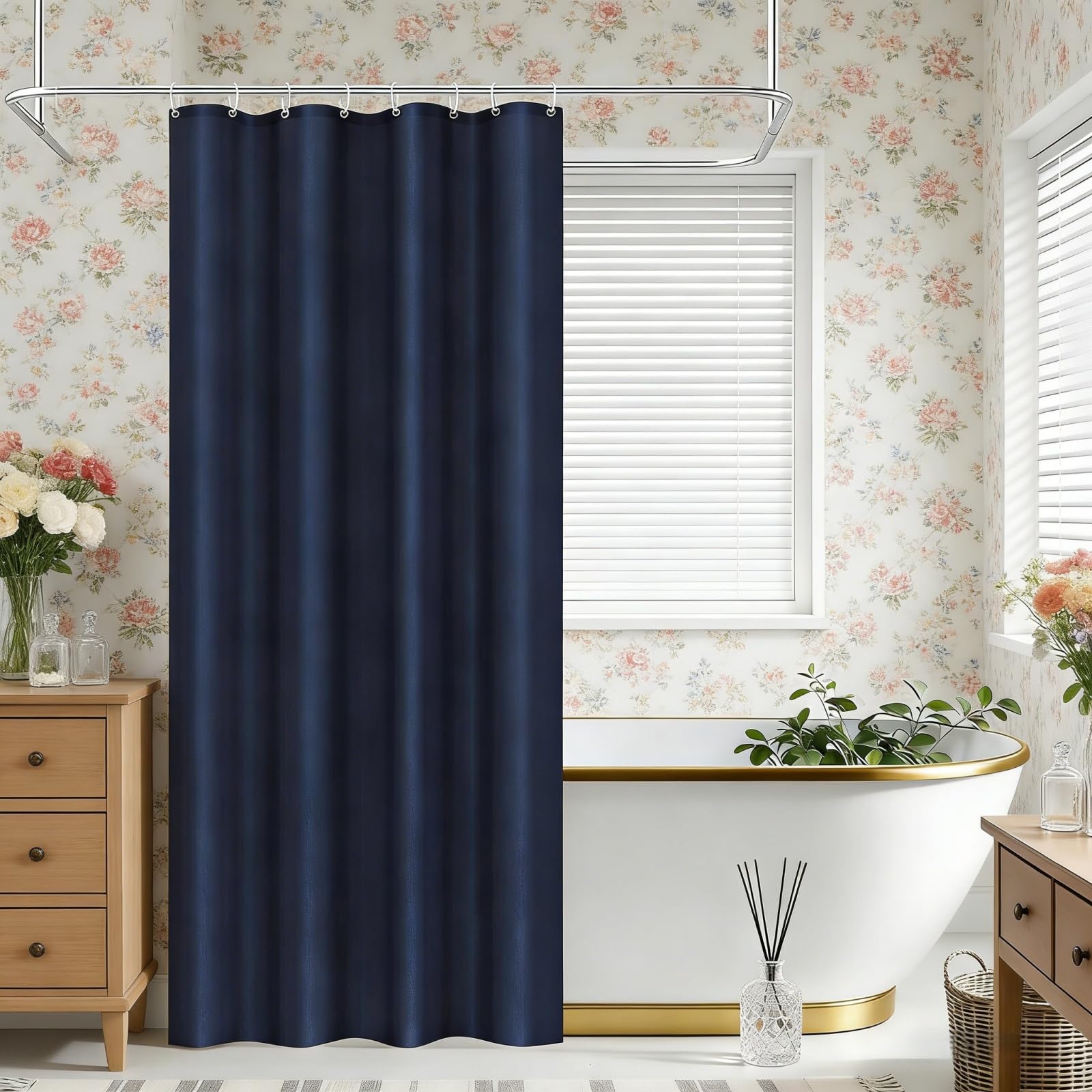Rideau baignoire 80 x 210 cm étanche pour stopper l'eau sans percer vos murs