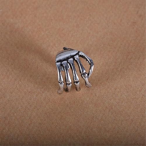 Miniatura 3 de ONLYJUMP Esqueleto de mano con personalidad, dedo, punk, moda, retro, gótico, calavera, palma, lomo de la oreja, puños para orejas no perforadas,