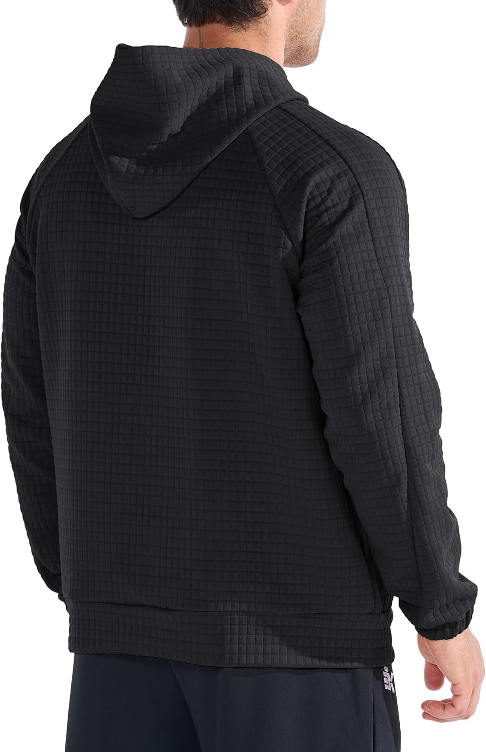 BROKIG Men's Waffle Knit Hoodies Pullover For Gym Workout Running,Loose Warm Casual Long-Sleeve Sweatshirts with Pocket - Image 4