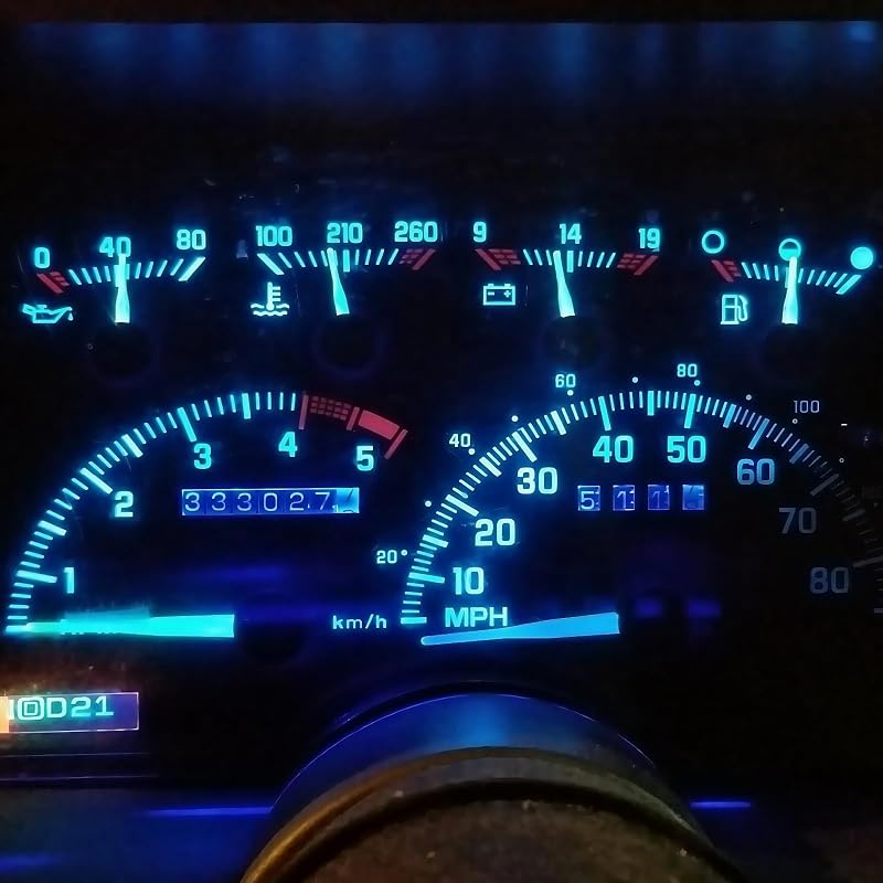 Kit de lâmpadas LED Ice Blue para painel analógico Chevy GMC C/K 1988–1994 WLJH – 10 unidades