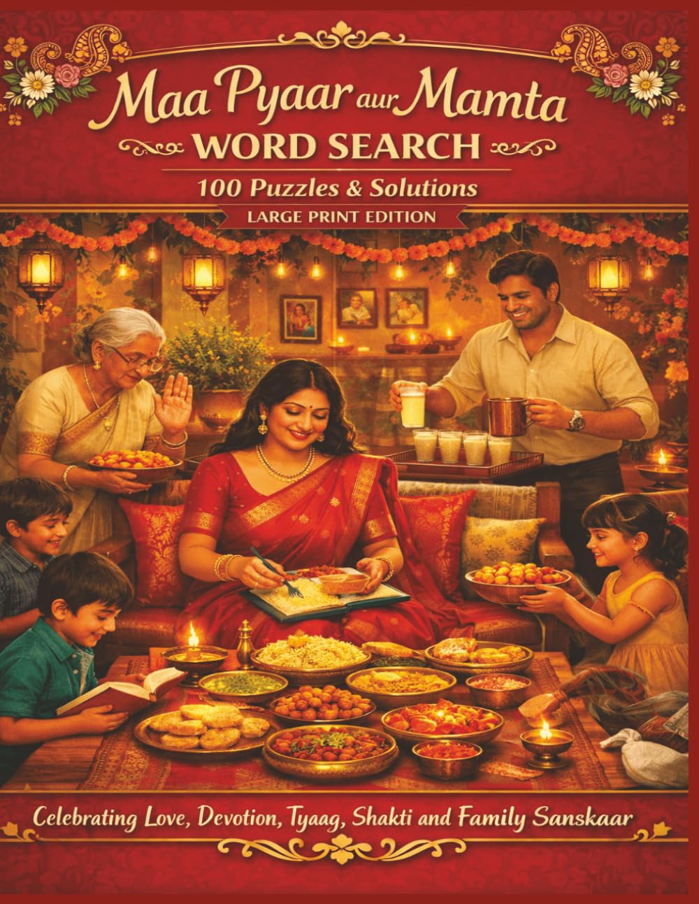 Maa Pyaar aur Mamta WORD SEARCH 100 Puzzles & Solutions LARGE PRINT EDITION: Celebrating Love, Devotion, Tyaag, Shakti and Family Sanskaar (Borkot's Indian Family & Heritage Puzzlers)
