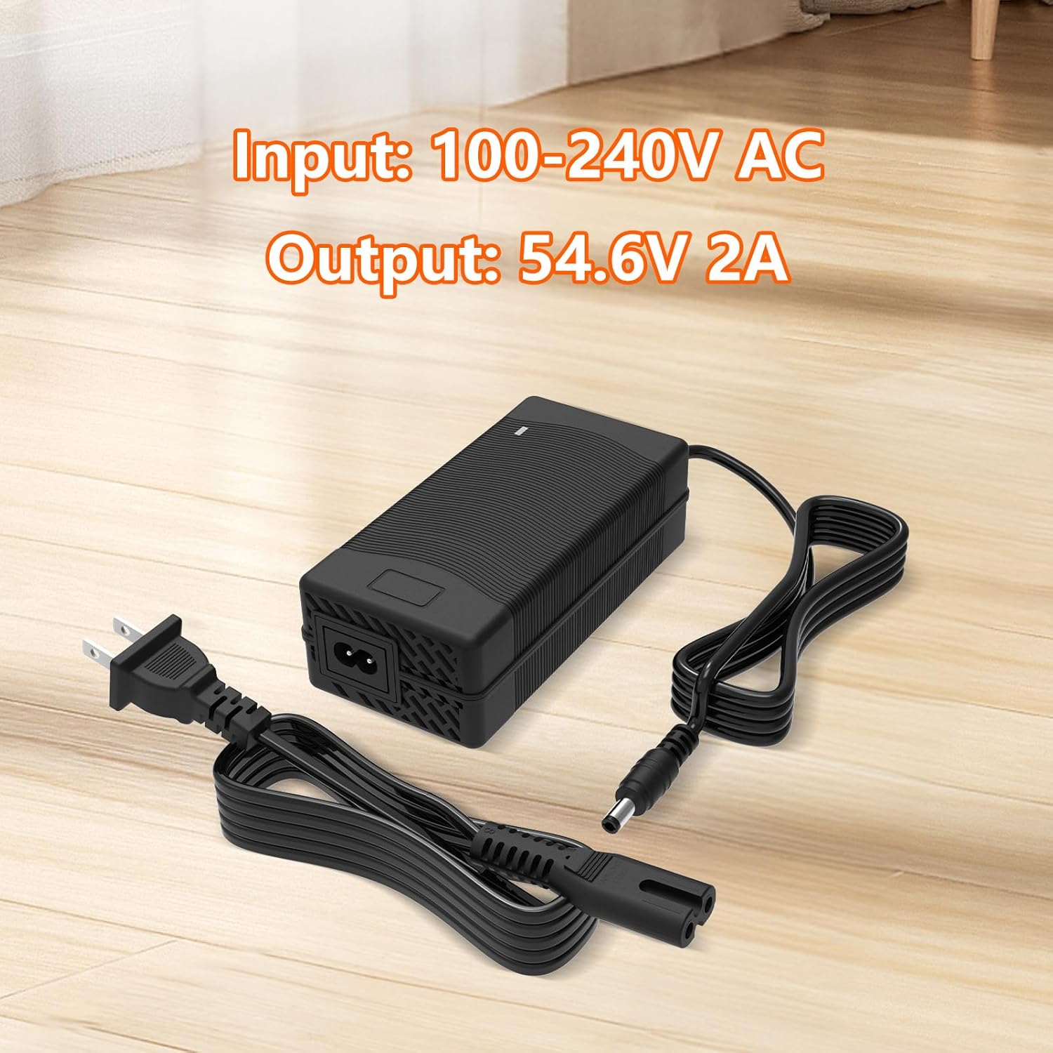 54.6V 2A Adapter for Lectric XP 2.0 3.0 Rad Power RadRunner RadRover Himiway Cruiser Aventon Ecotric Sondors Hiboy ViVi Jasion eb7 48V Lithium Battery Vacuum Cleaner Charger 5.5mm