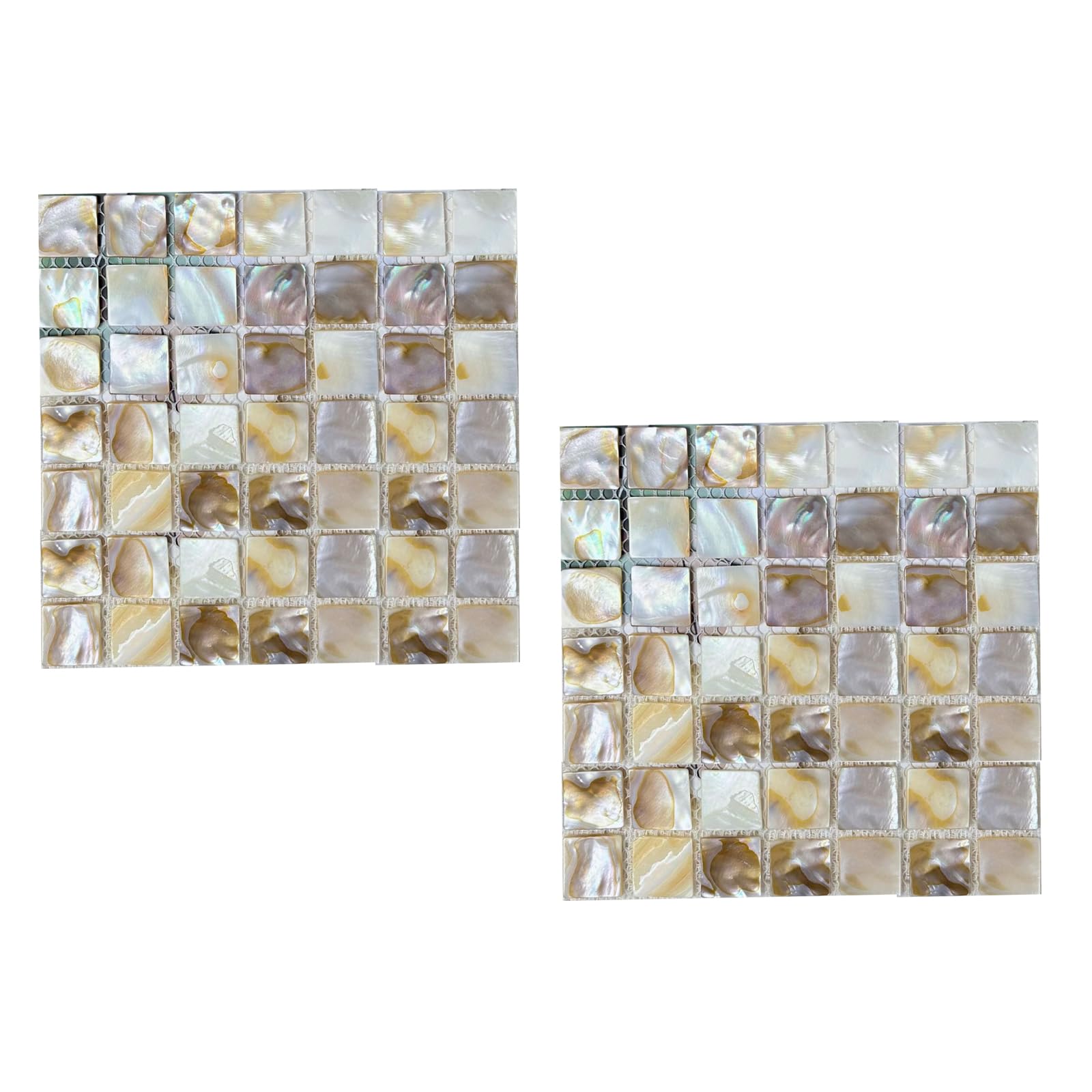 carotoe 2pcs Natural Conch Shell Square Coasters Waterproof Beverage Placemat Heat-Insulating Mat for Cup Table Accessories Elegant Dining Table Decoration