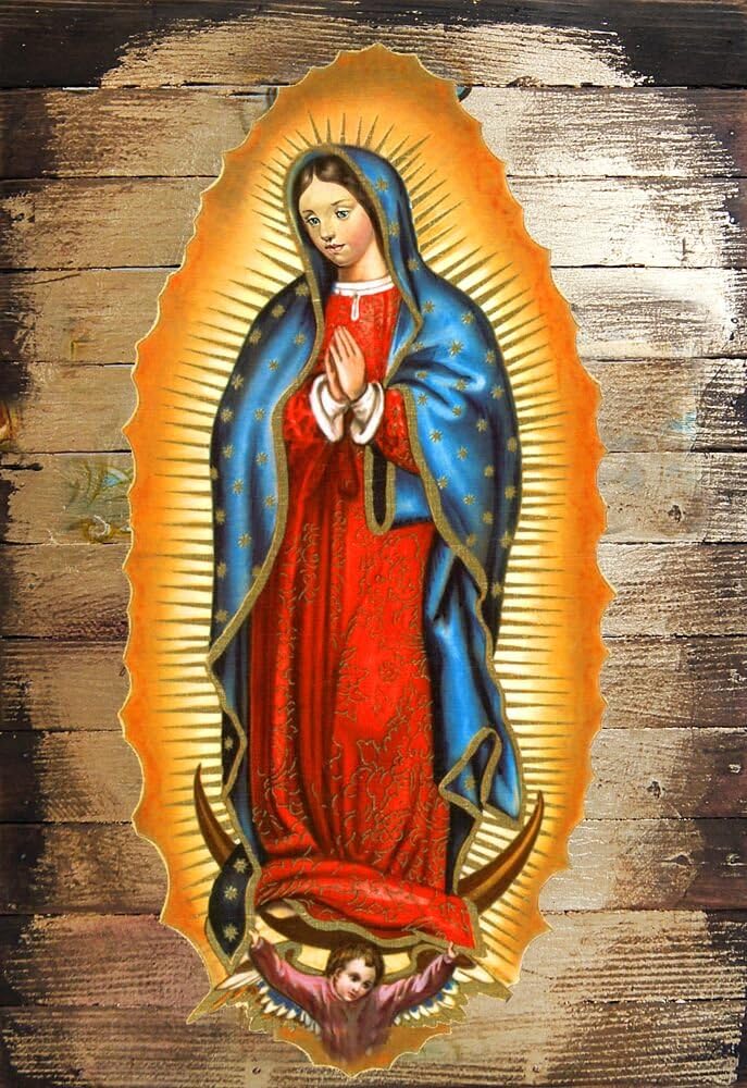 G. DebrekhtWooden Board Art, 12 x 16", Lady of Guadalupe