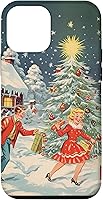 Vista 16 de iPhone 16 Vintage 1950s Nostalgia Christmas Snowflakes Christmas Tree Case