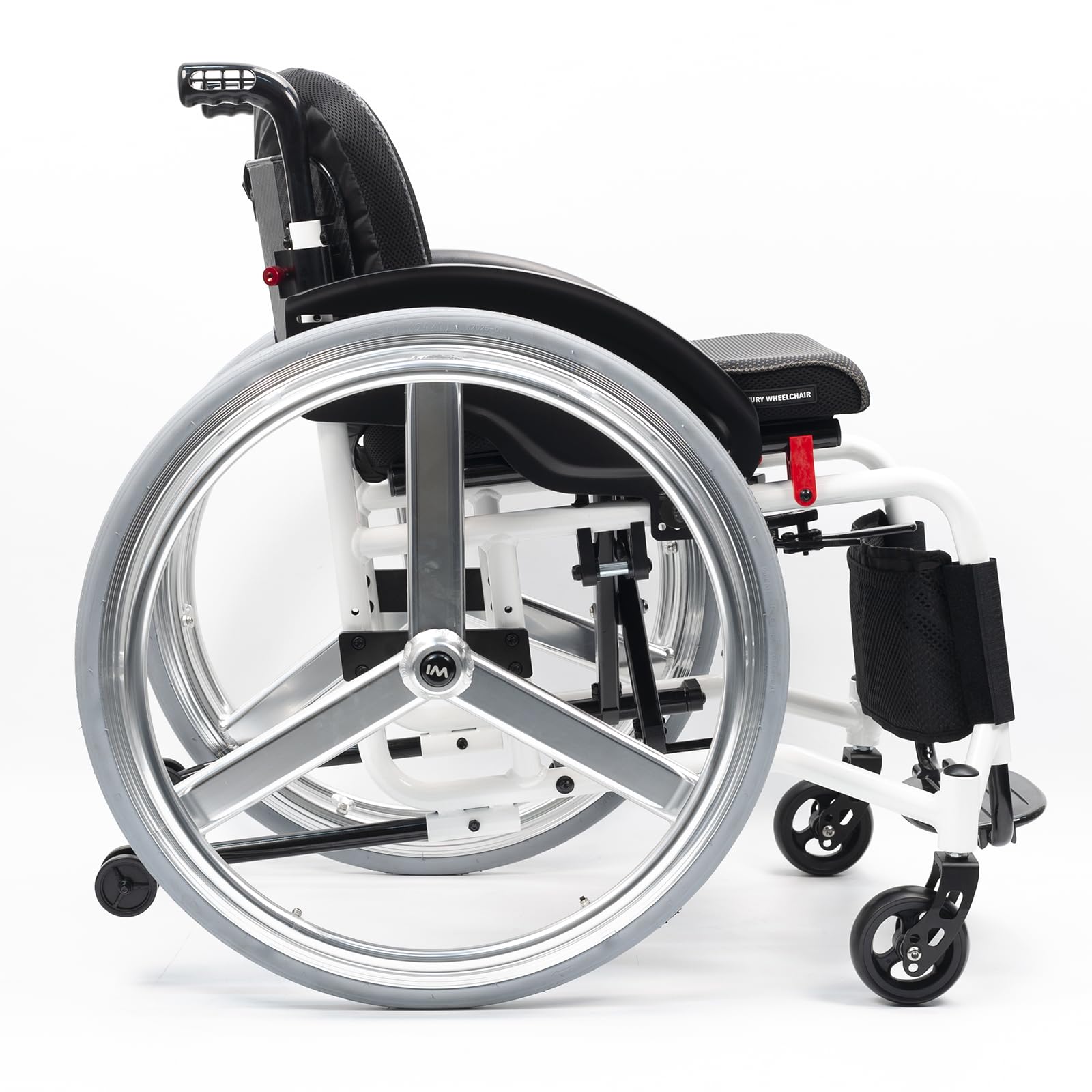 Sedia A Rotelle Sportiva Pieghevole Portatile Ultra Leggera, Sedia A Rotelle Autogesti(38cm/15in,Black)