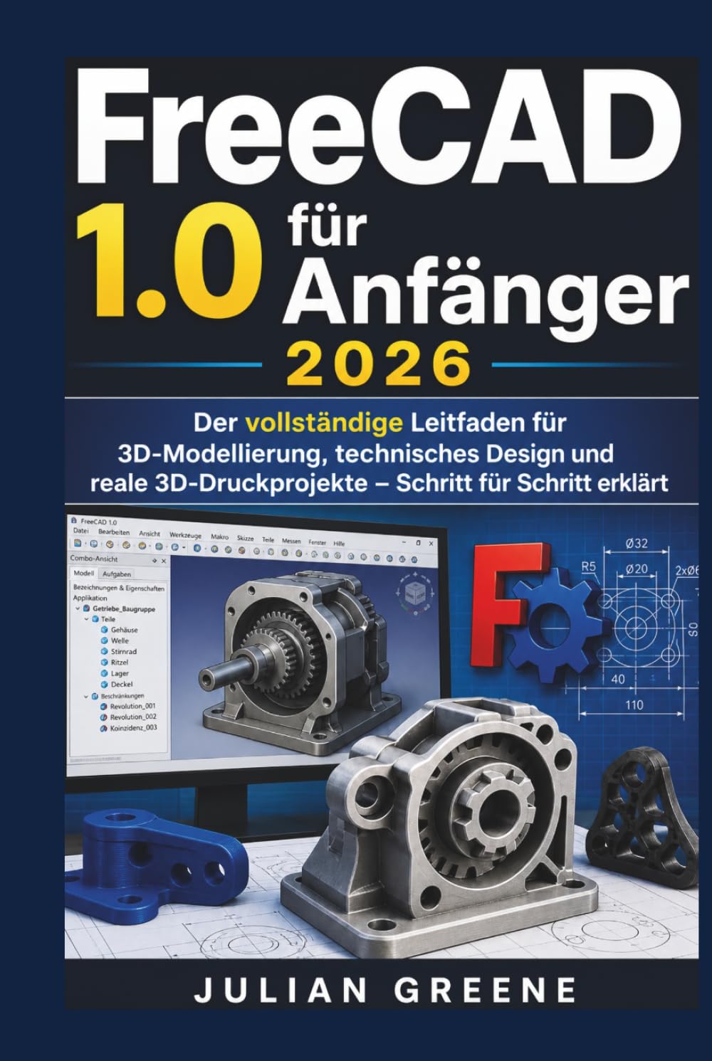 FreeCAD 1.0 für Anfänger 2026: Der vollständige Leitfaden für 3D-Modellierung, technisches Design und reale 3D-Druckprojekte – Schritt für Schritt erklärt