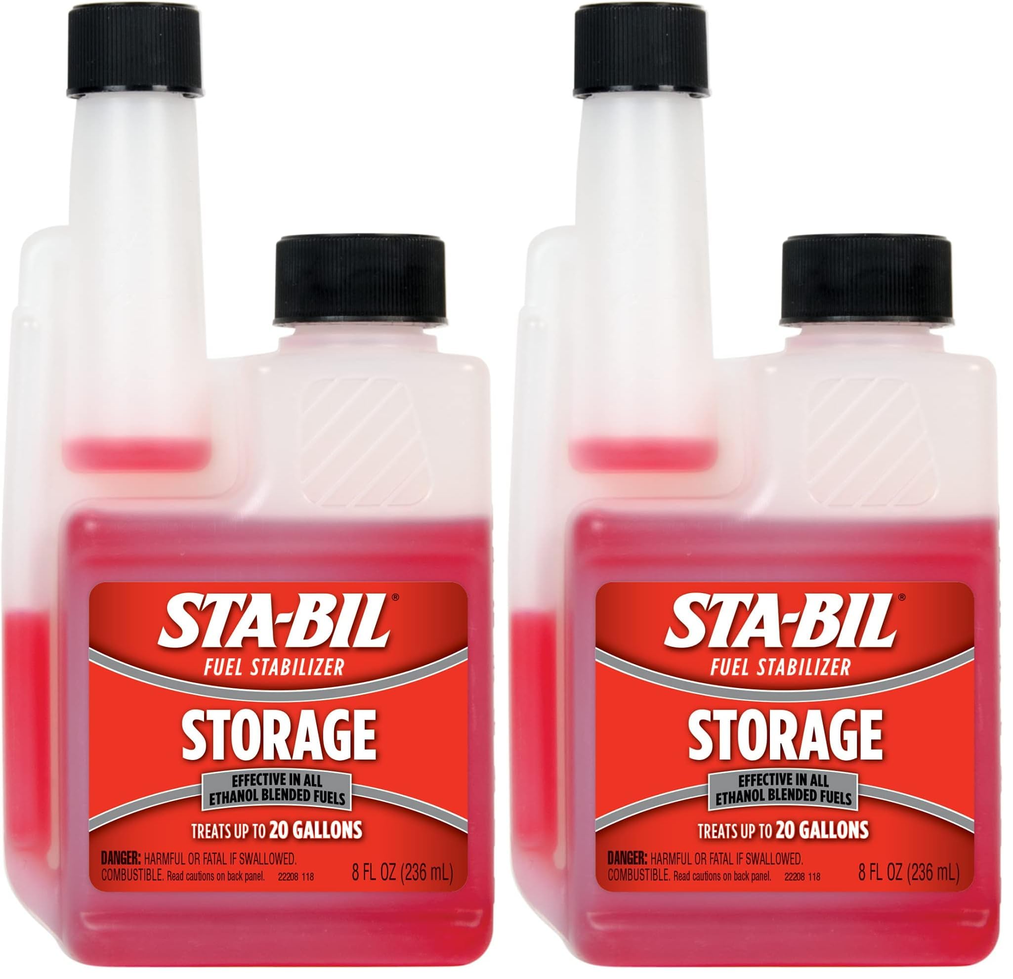 STA-BIL Storage Fuel Stabilizer - Keeps Fuel Fresh for 24 Months - Prevents Corrosion - Gasoline Treatment that Protects Fuel System - Fuel Saver - Treats 20 Gallons - 8 Fl. Oz. (22211) (Pack of 2)