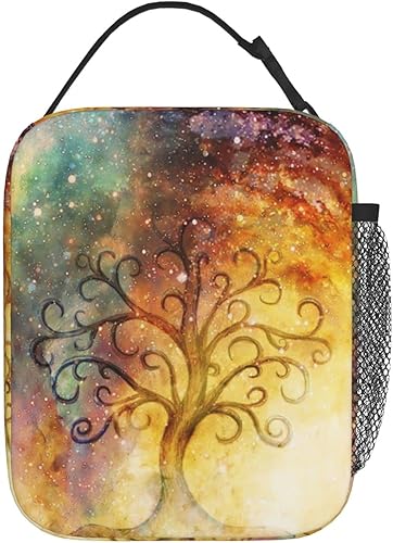 Miniatura 3 de Colorida bolsa de almuerzo aislada del árbol de la vida, lonchera para viajes de oficina, bolsa de comida para mujeres y hombres