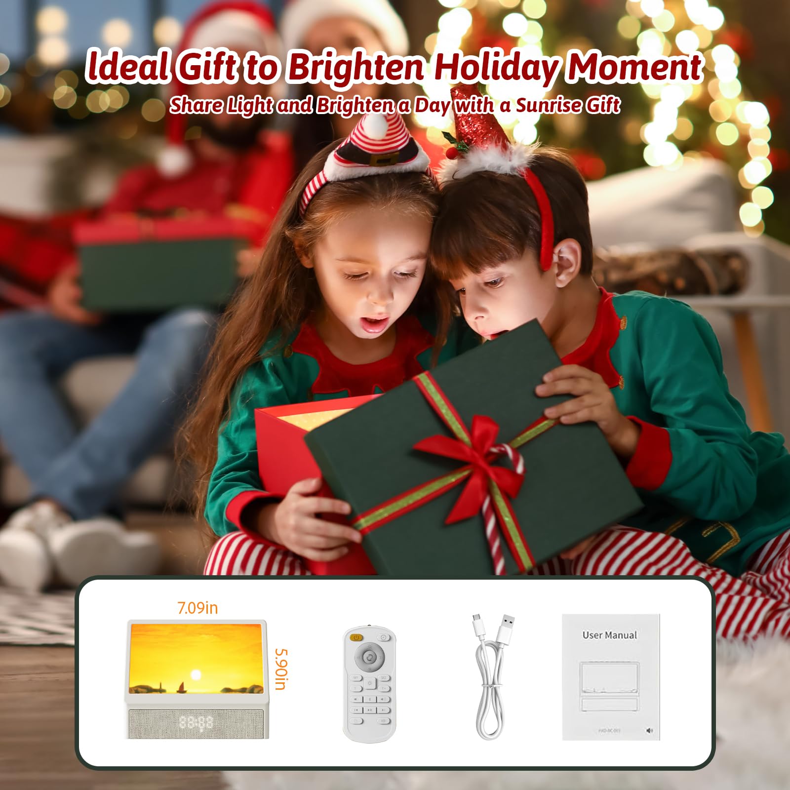 Gemmac Despertador Amanecer Simulador Luz Nocturna Inteligente Altavoces Bluetooth Ruido Blanco 12 Sonidos Relajantes Temporizador Musica Para Dormir Decoracion Hogar Habitacion Night Light Adultos