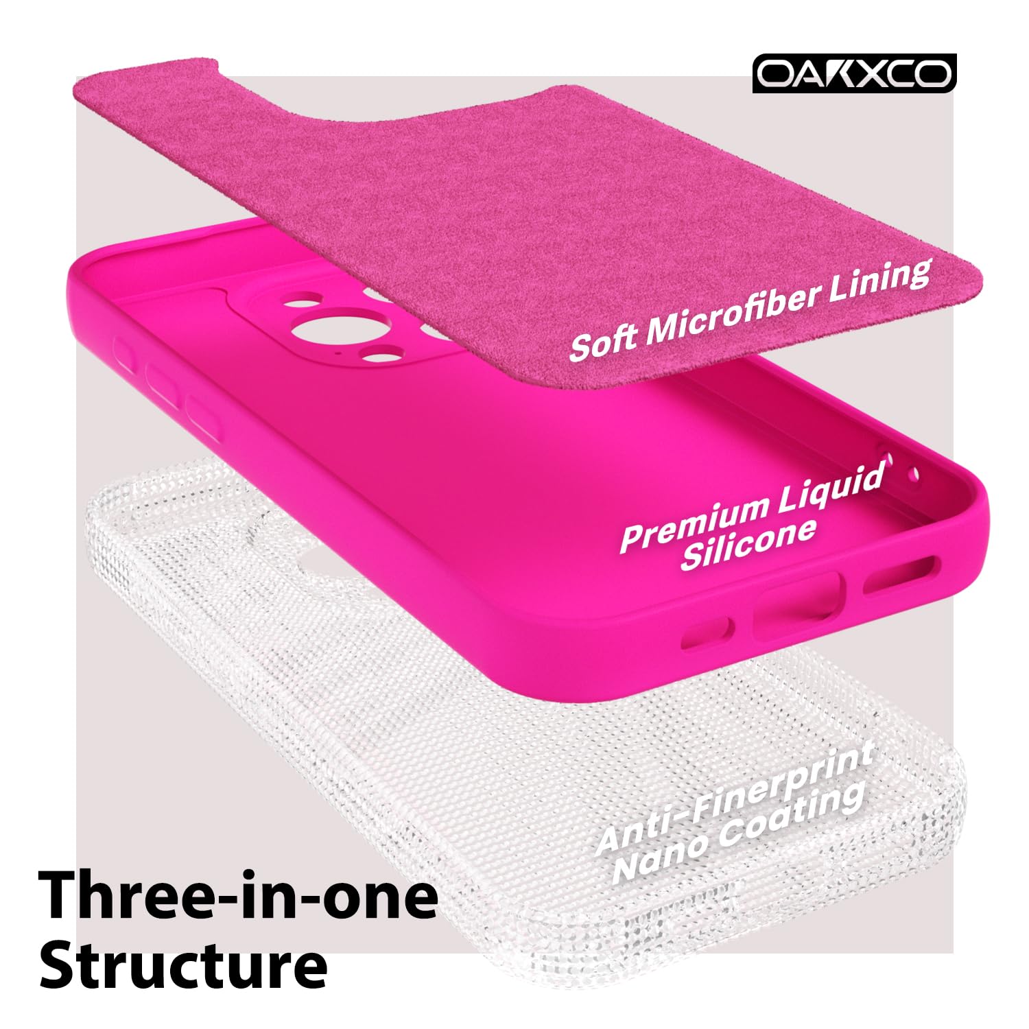 oakxco for iPhone 16 Pro Max Case Liquid Silicone, Soft Rubber Gel Elegant Aesthetic Basic Simple Cover, Cute Thin Slim TPU Matte Solid Color Plain Smooth Case for Women Girl, Light Pink — view 943