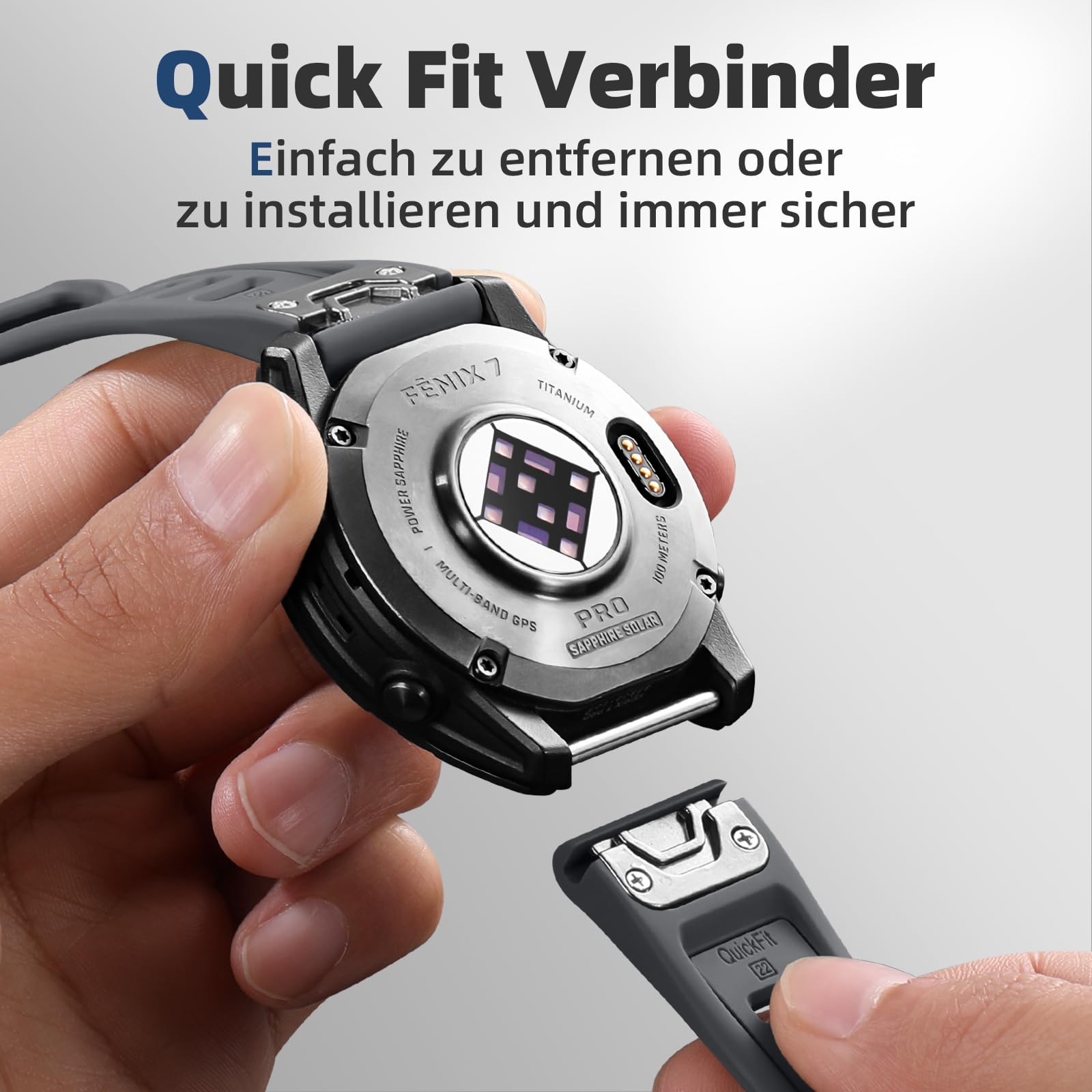 22mm Quick Fit Armband Kompatibel mit Garmin Fenix 7/7 Pro/6/6 Pro/5/5 Plus, Forerunner 965/955/945/935/745, Approach S70 47mm/S62/S60/Epix 2/2 Pro 47mm,Weiches Silikonband für Garmin Instinct