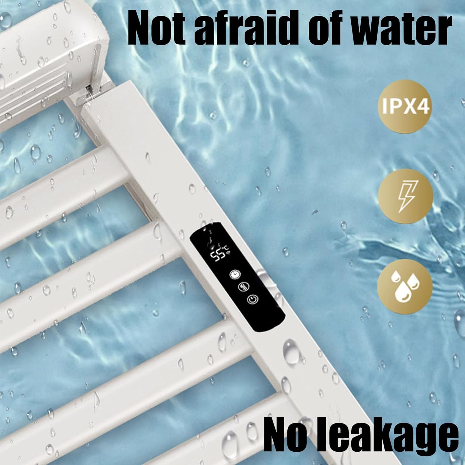 Heated Towel Racks for Bathroom Wall Mounted,with Temperature Control,Heated Drying Rack with Built-in Timer,A White,Plug in Right