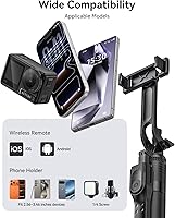 Vista 7 de ORICO Trípode de teléfono de 69 pulgadas, trípode para selfie stick para iPhone con control remoto inalámbrico, soporte giratorio de 360°