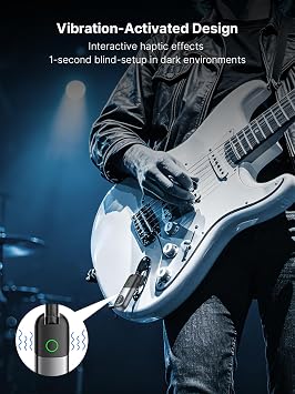 Wireless Guitar System, SWIFF Audio Wireless Guitar Transmitter Receiver with 10 Channels, Dual Interface Design Guitar Wireless System for 6.35mm/3.5mm Audio Devices