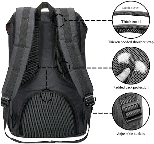 Miniatura 4 de KAUKKO Mochila de viaje para laptop, mochila al aire libre, mochila casual para 15.6 pulgadas (negro Oxford)