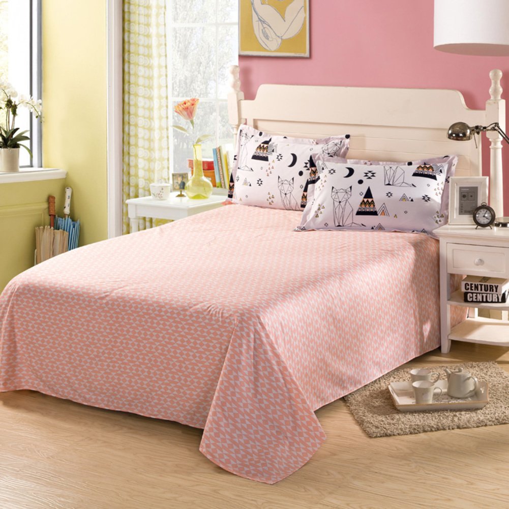 Drap plat en coton 160x230 cm pour lit simple ou double
