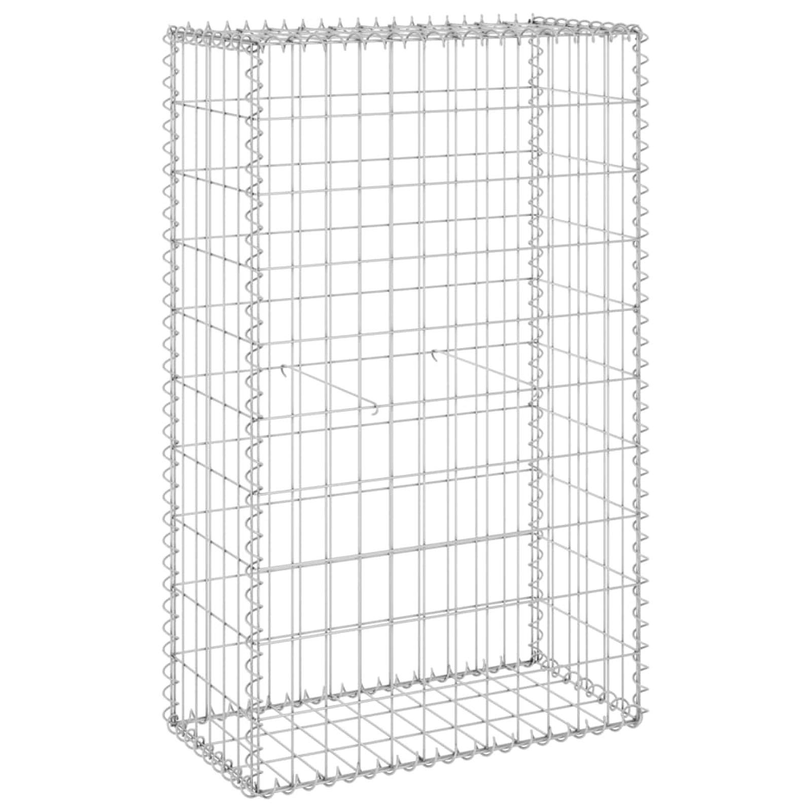 Tidyard Gabionenwand mit Abdeckung Gabione Steingabionen Steinkorb Gabionen Wand Drahtkorb Draht Mauer Verzinkter Stahl 60x30x100 cm