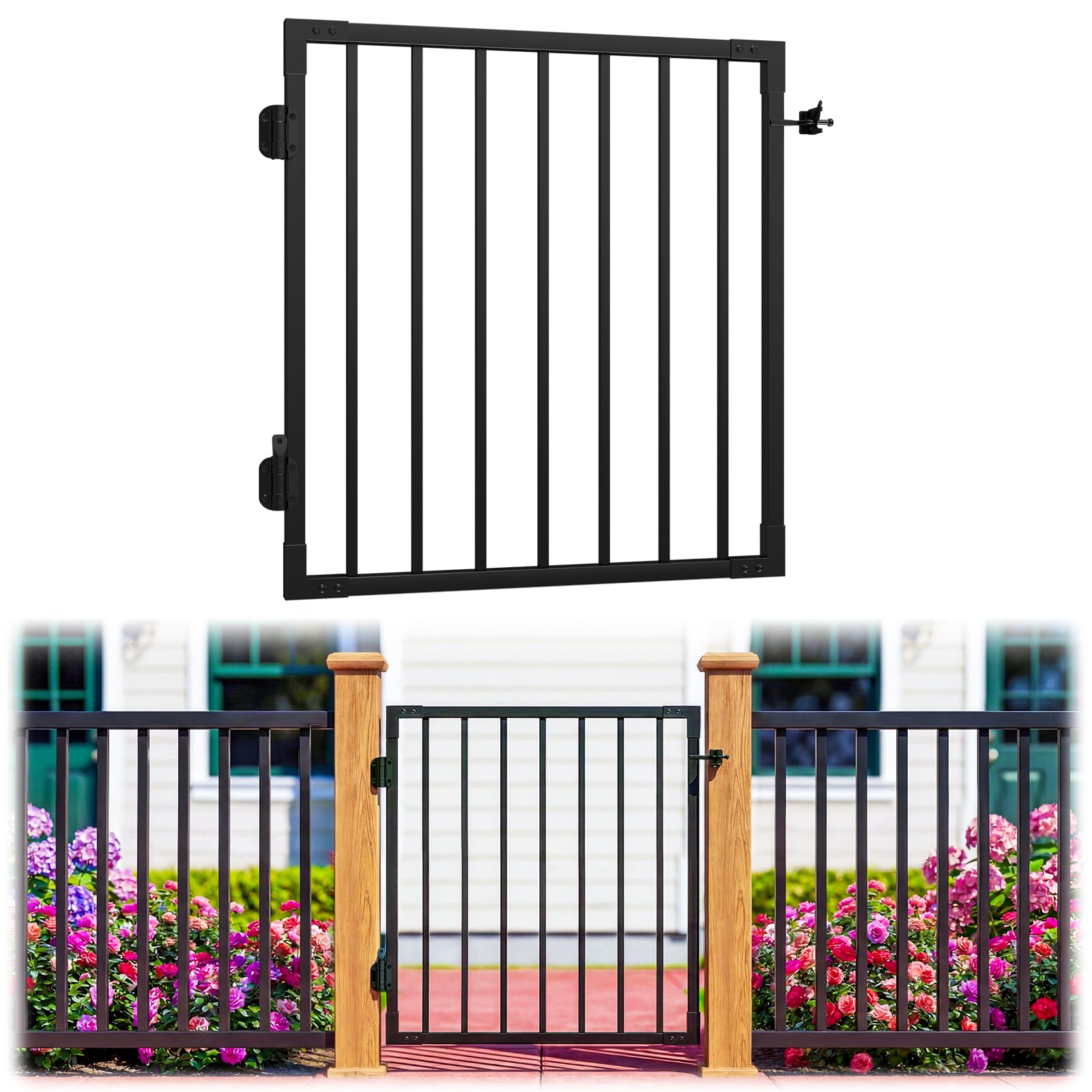 3ft.W x 42in.H Aluminum Deck Gate, Welded Anti-Sag Frame, No Rust