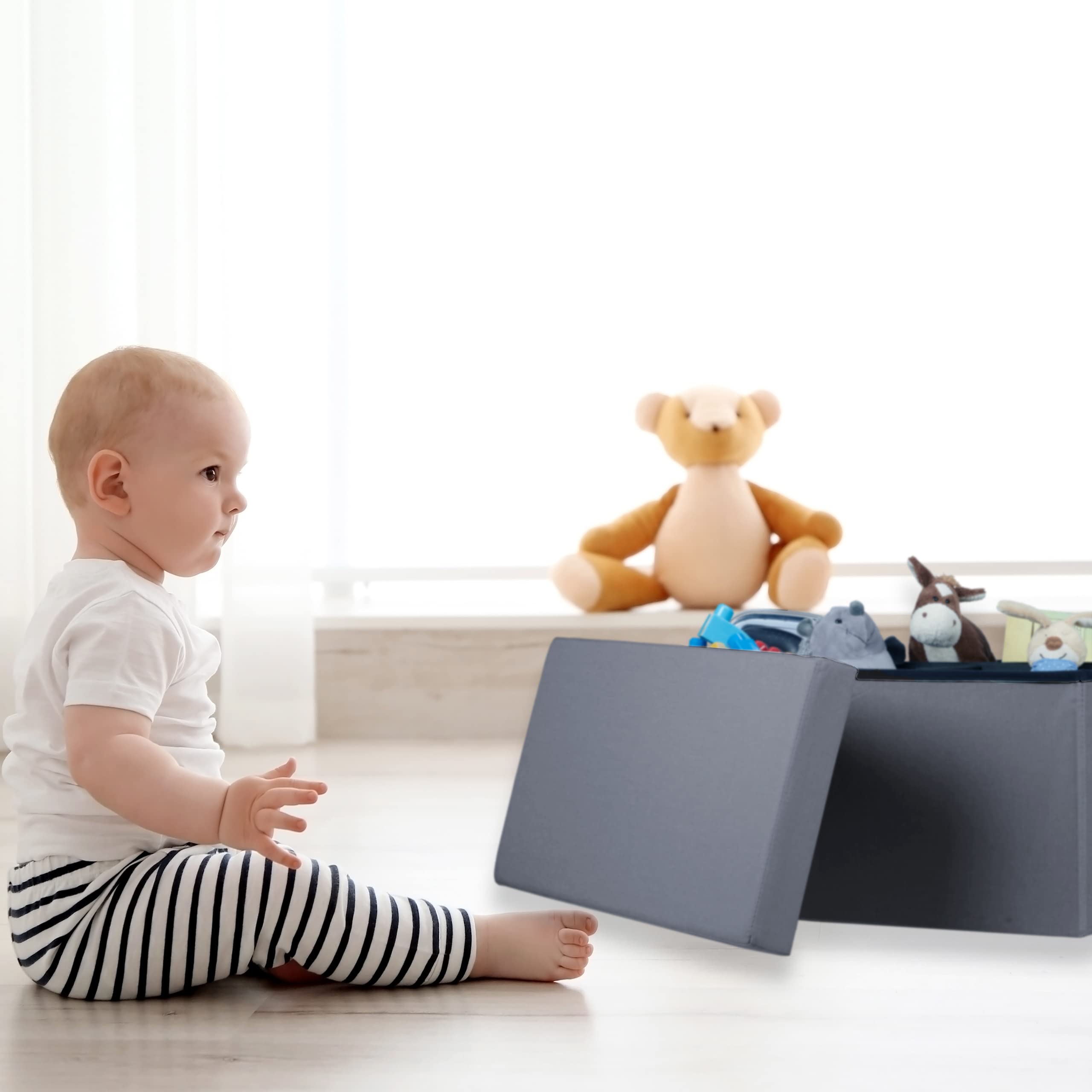 Relaxdays Panca Contenitore con 6 Cassetti, Pieghevole, Ingresso o Camera Letto, HLP: 39x76x38 cm, Porta Giochi, Grigio