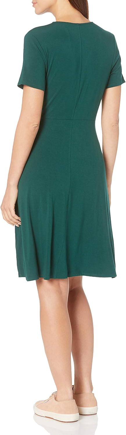 Amazon Essentials Women's Short Sleeve Faux-Wrap Dress - Image 3