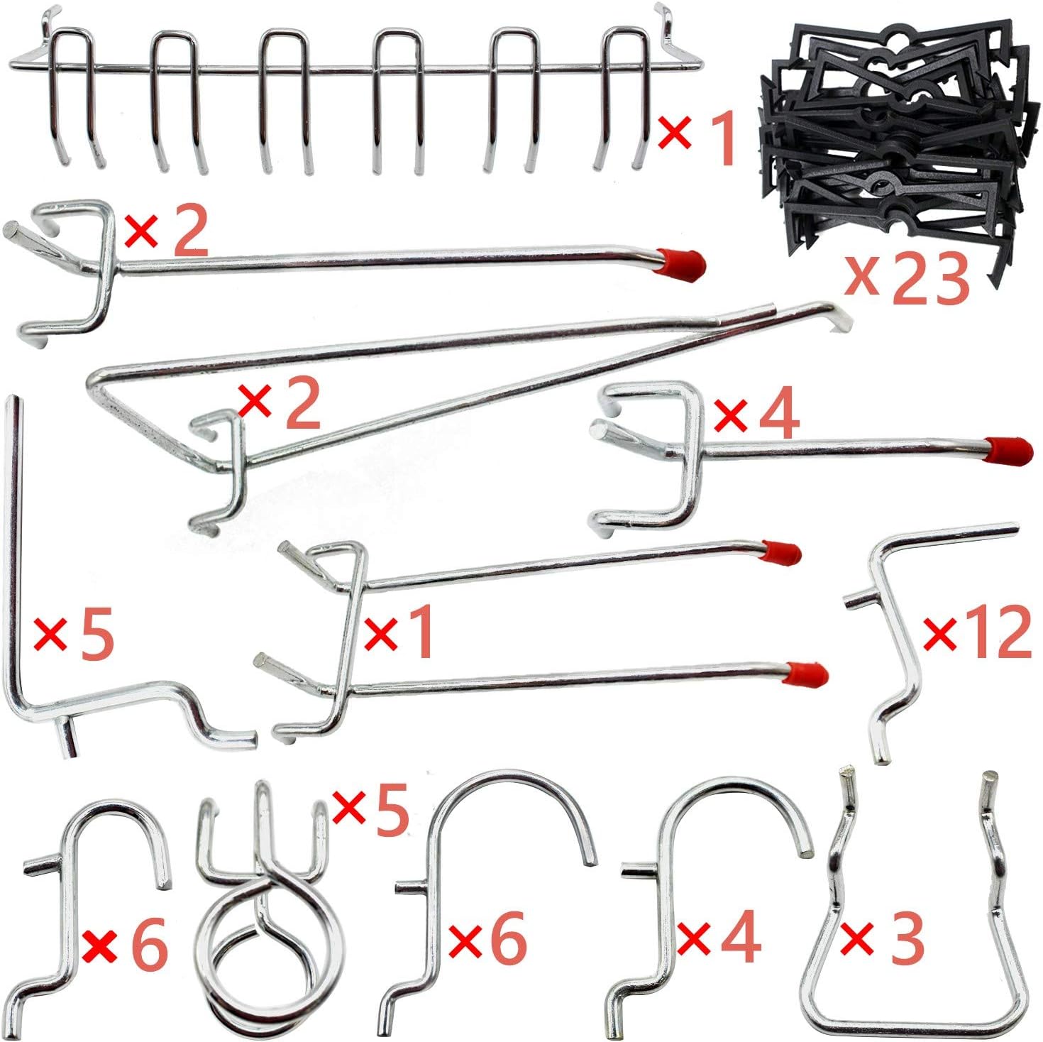 New Deal CA51723 51 Piece Peg Board Hook Kit with 25 Peg Locks Pegboard Hooks Assortment Peg Board Hook Set Pegboard Accessories (New Sets) Best Deal CA51723 51 Piece Peg Board Hook Kit with 25 Peg Locks Pegboard Hooks Assortment Peg Board Hook Set Pegboard Accessories (New Sets)