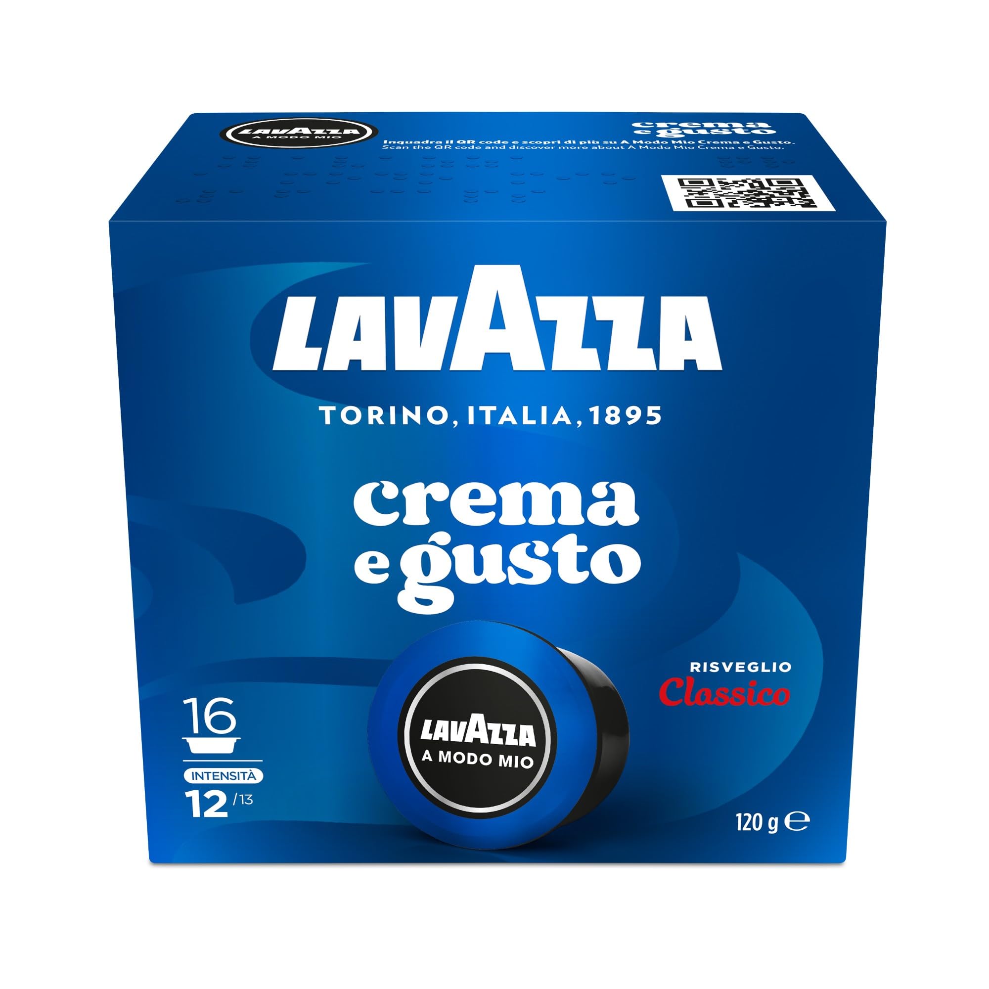 Lavazza, A Modo Mio Crema e Gusto Classico, 360 Capsule Caffè, Arabica e Robusta, Intensità 12/13, Tostatura Media, 10 Confezioni da 36 Capsule