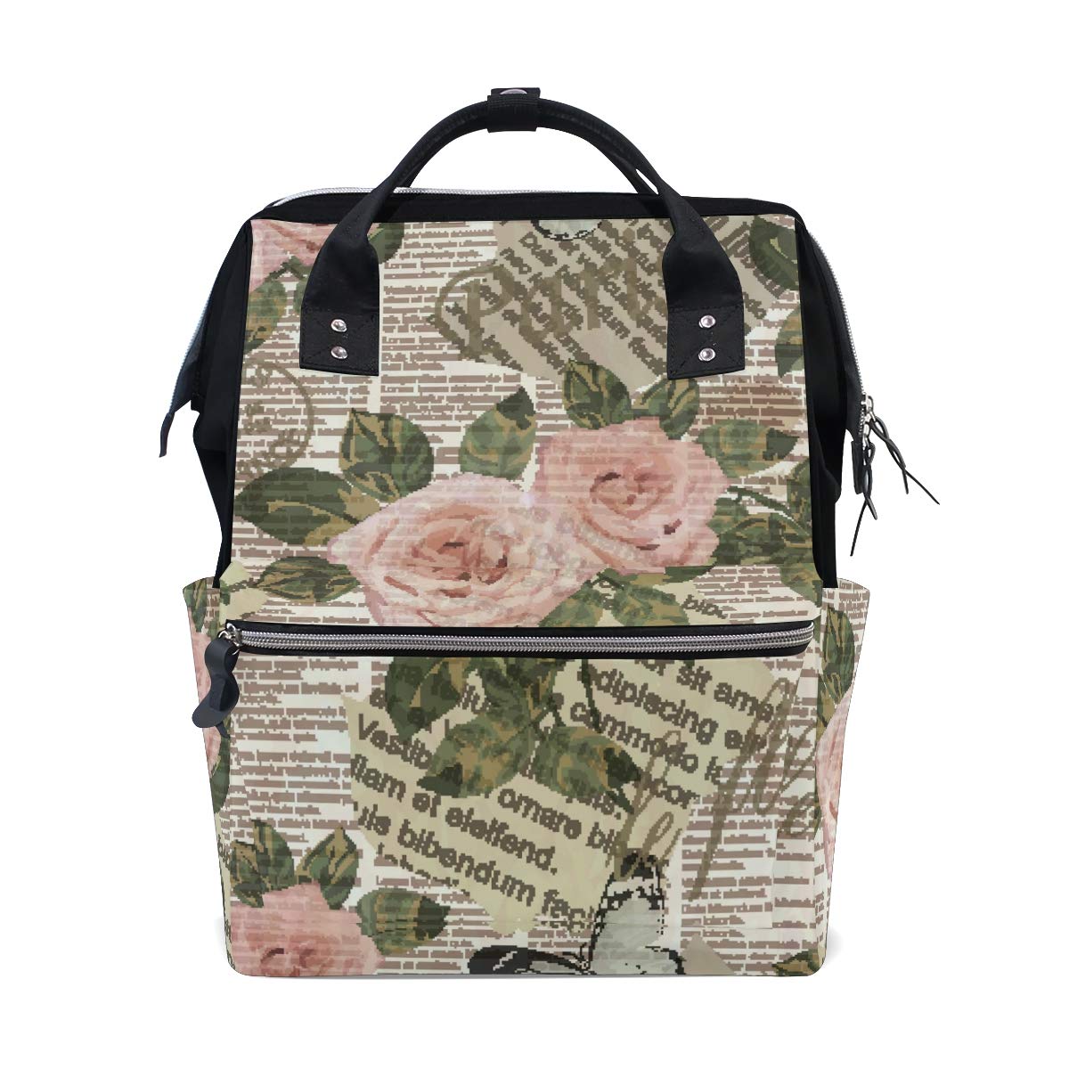 Zeitungstasche mit Blumenmuster, große Kapazität, multifunktionale Reisetasche für Mütter und Frauen