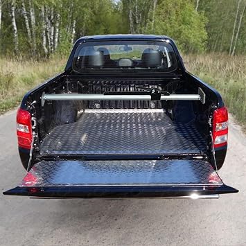 Cargo Stabilizer Bar Pickup Truck Bed Stabilizer Cargo Bar for Safe Transport of Heavy Items, Adjustable Cargo Stabilizer Bar with Secure & Stable Load Lock, Steel Ratcheting Cargo Bar(51.2-66.1in)